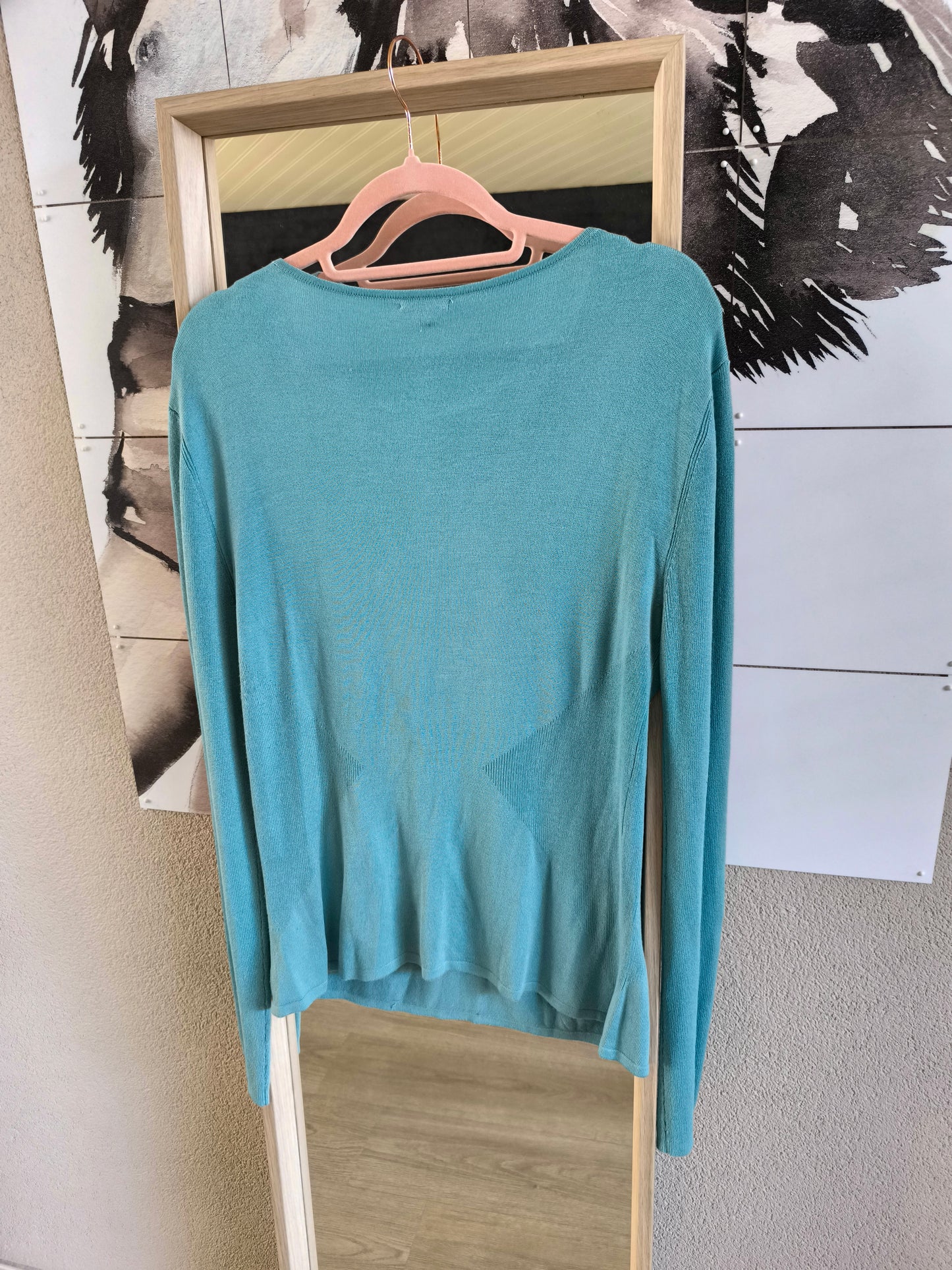 Caroline Biss fine knit longsleeve turquoise