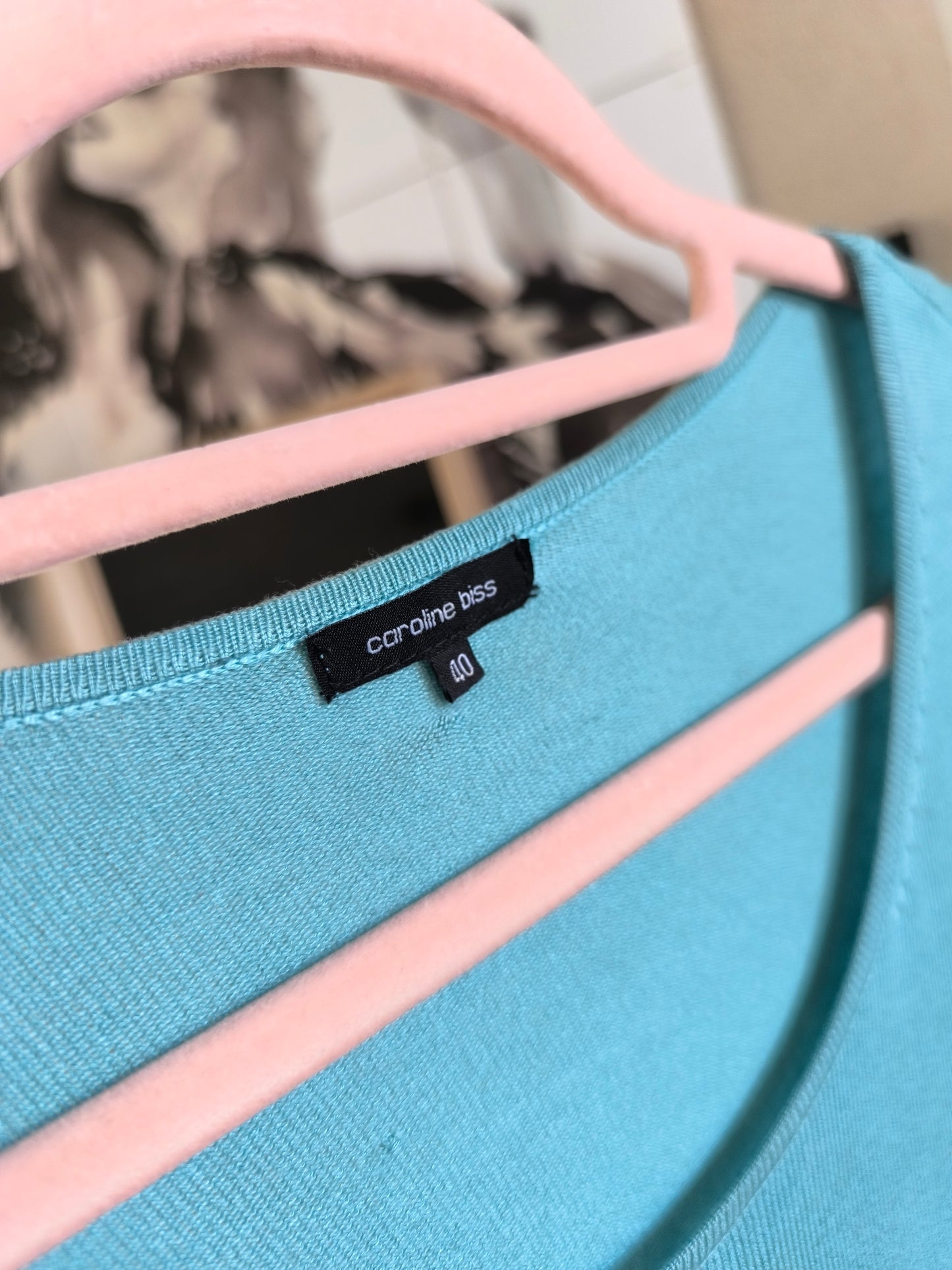 Caroline Biss fine knit longsleeve turquoise