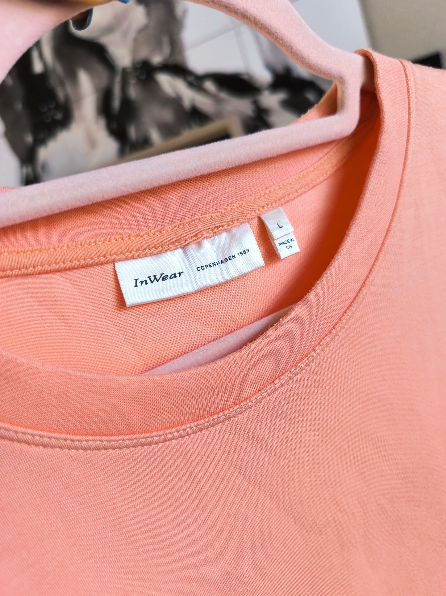 Inwear Issa shoulder padded modal top peach