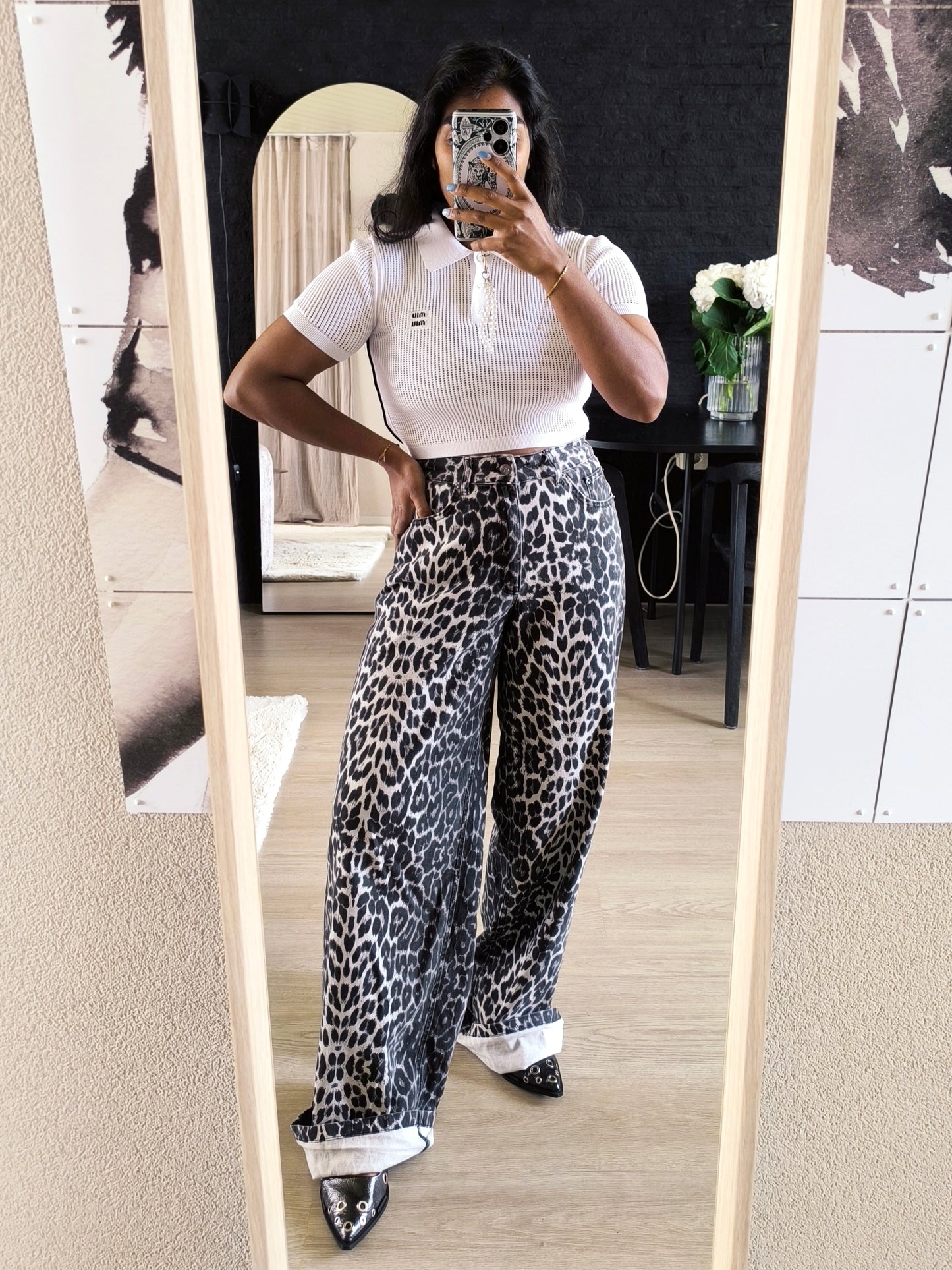Miu Miu cropped crochet polo wit