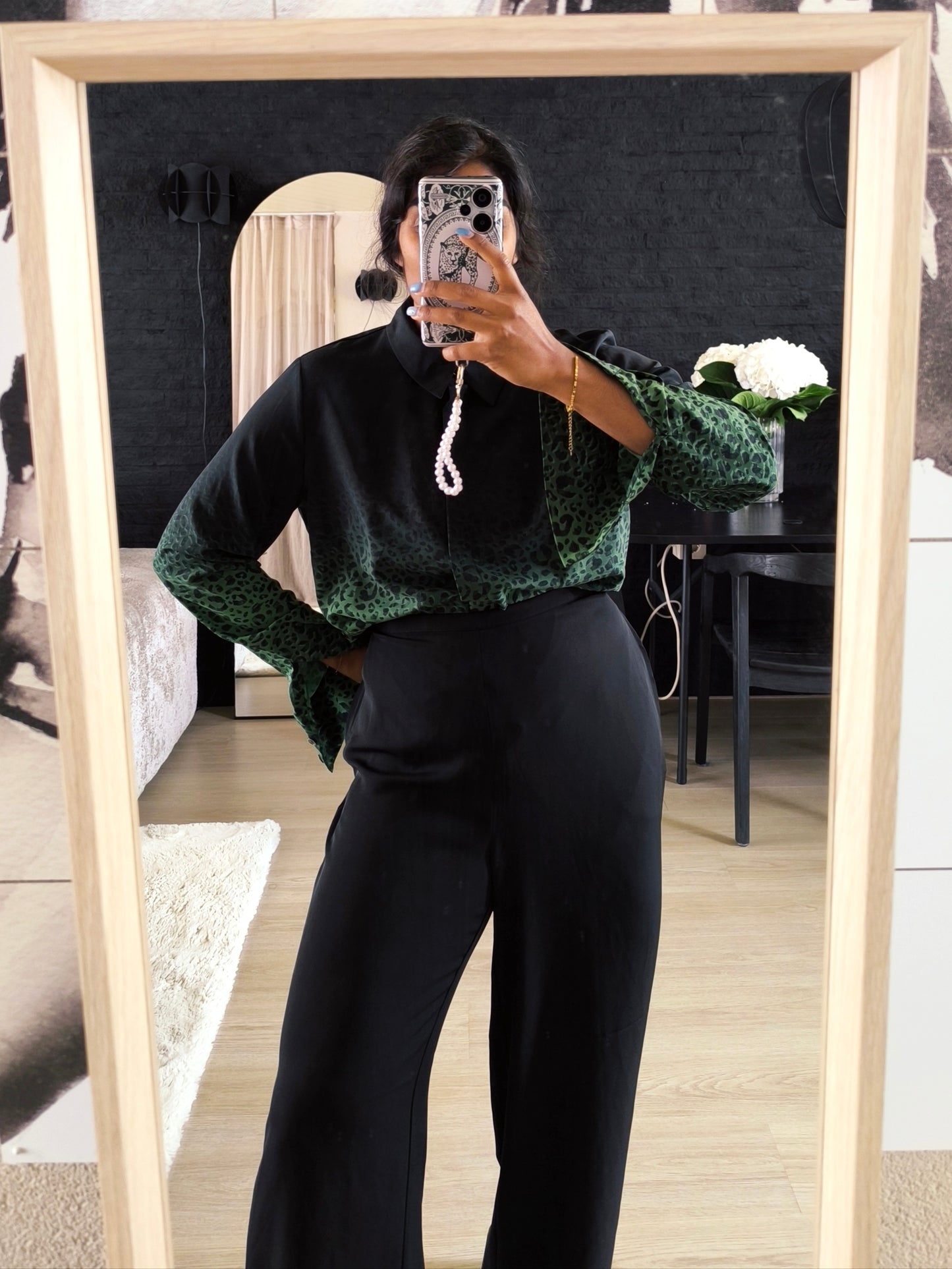 Fifth House leo print shirt emerald