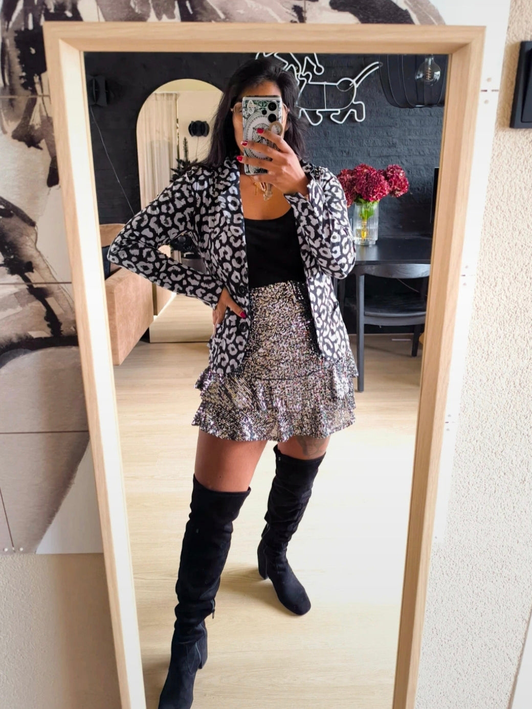 Studio Anneloes travelstof leopard blazer