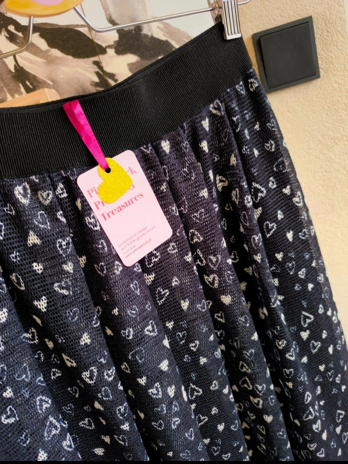 Pennyblack perforated hearts print midi rok