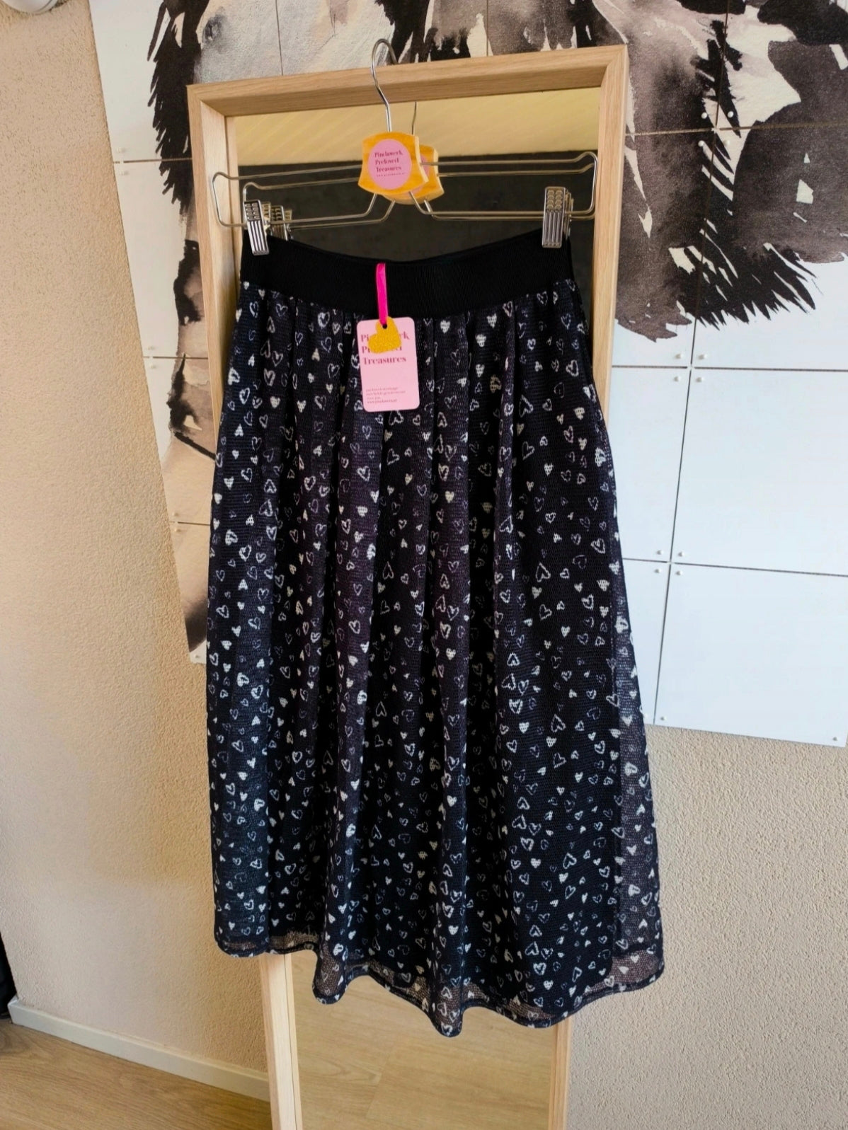 Pennyblack perforated hearts print midi rok