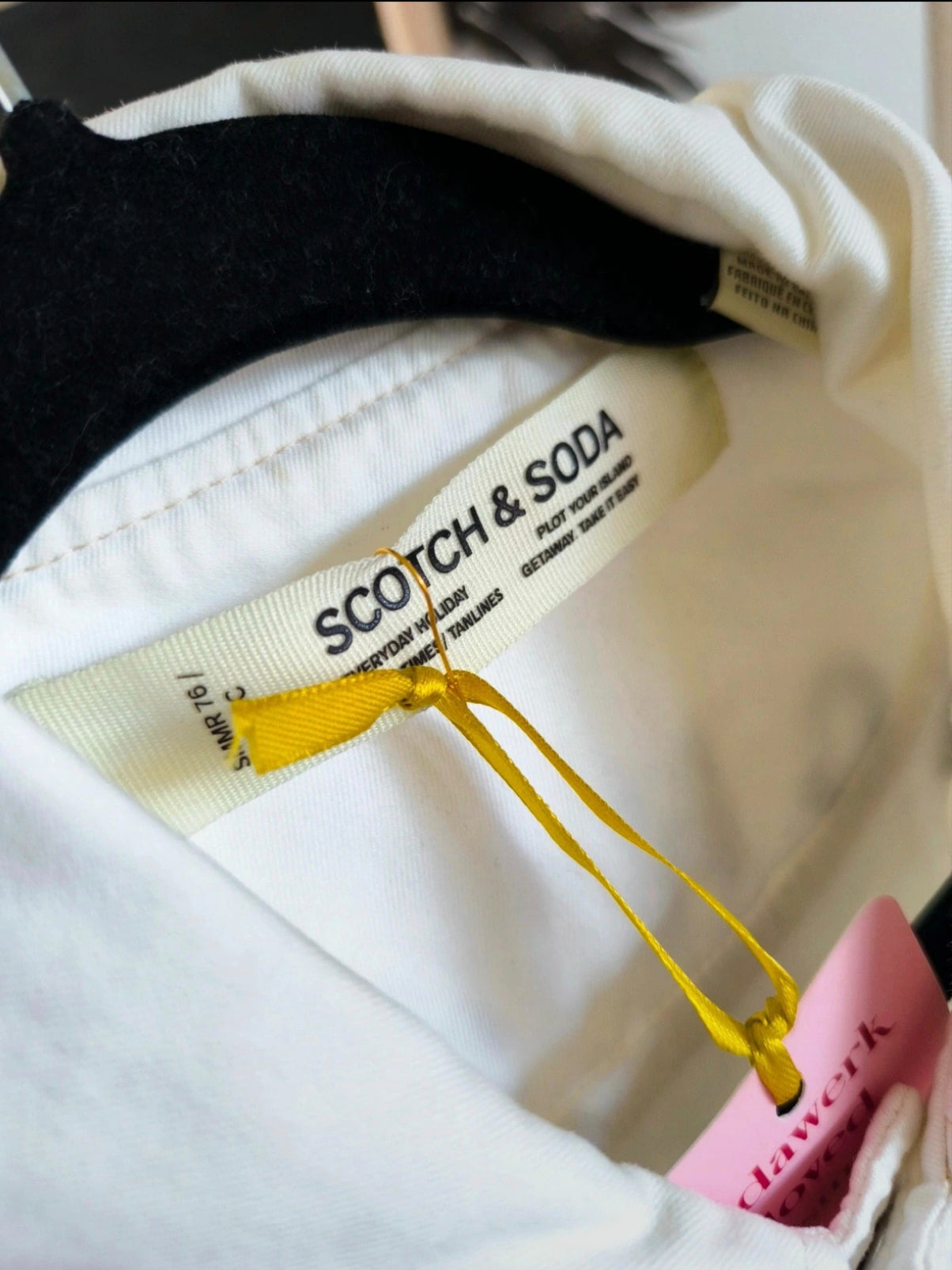 Heren - Scotch & Soda embroidered cotton shacket wit