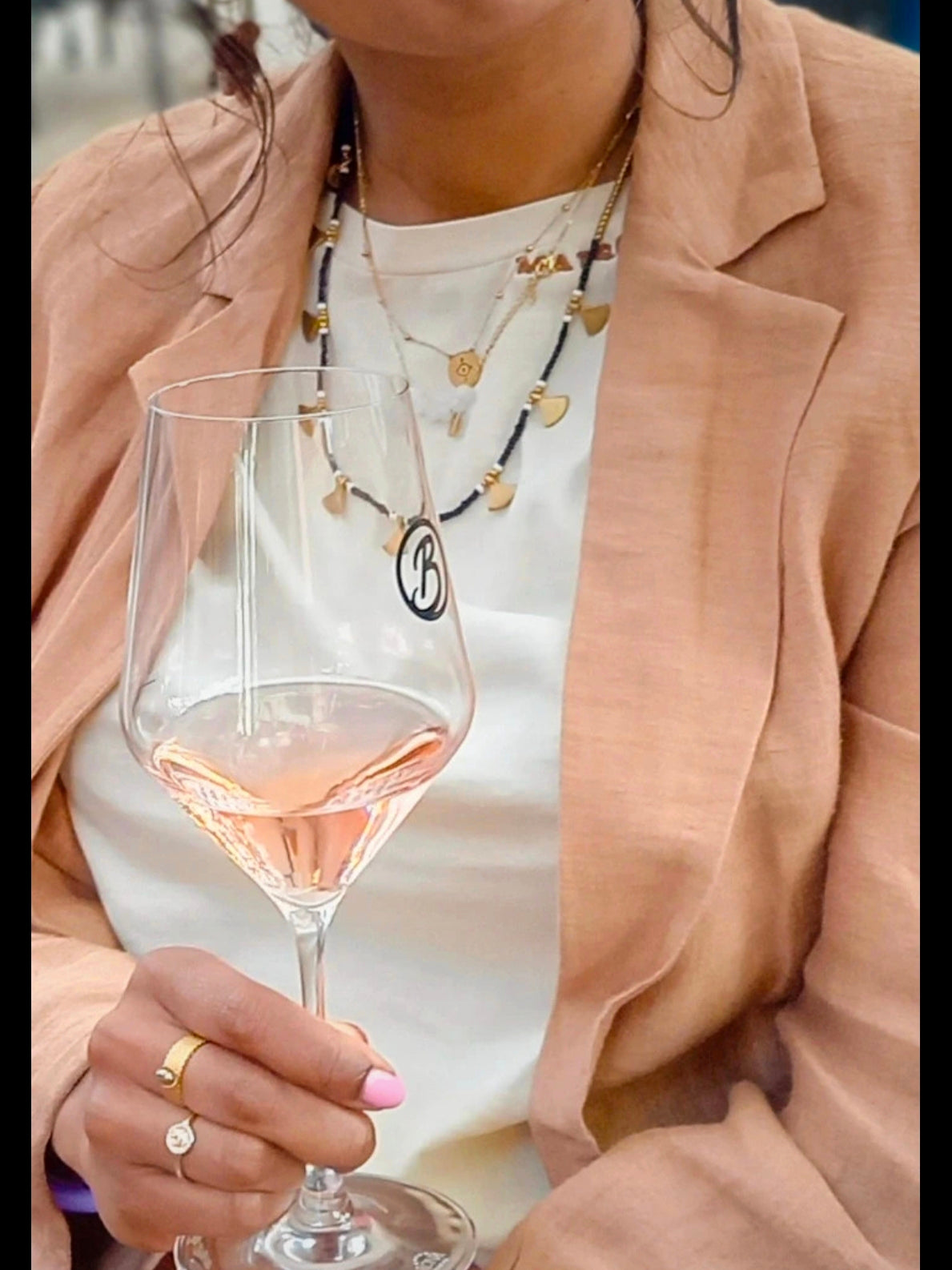 À la beads & messing ketting zwart / goud