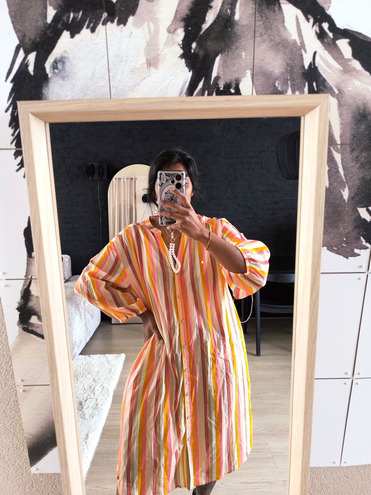 Garcia striped cotton candy jurk
