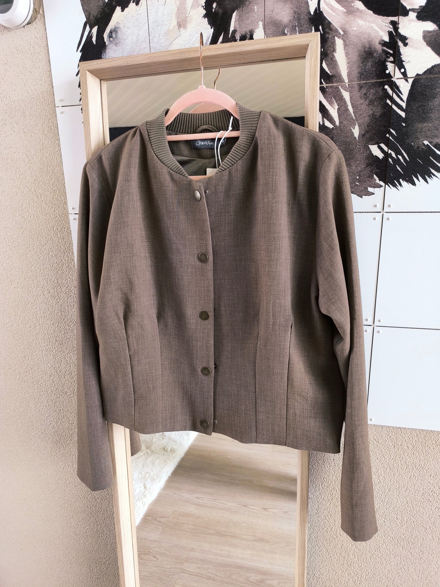 Geisha tailored bomber jacket dark taupe (B-keuze)