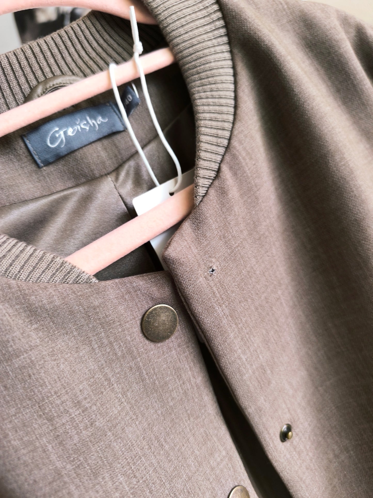 Geisha tailored bomber jacket dark taupe (B-keuze)