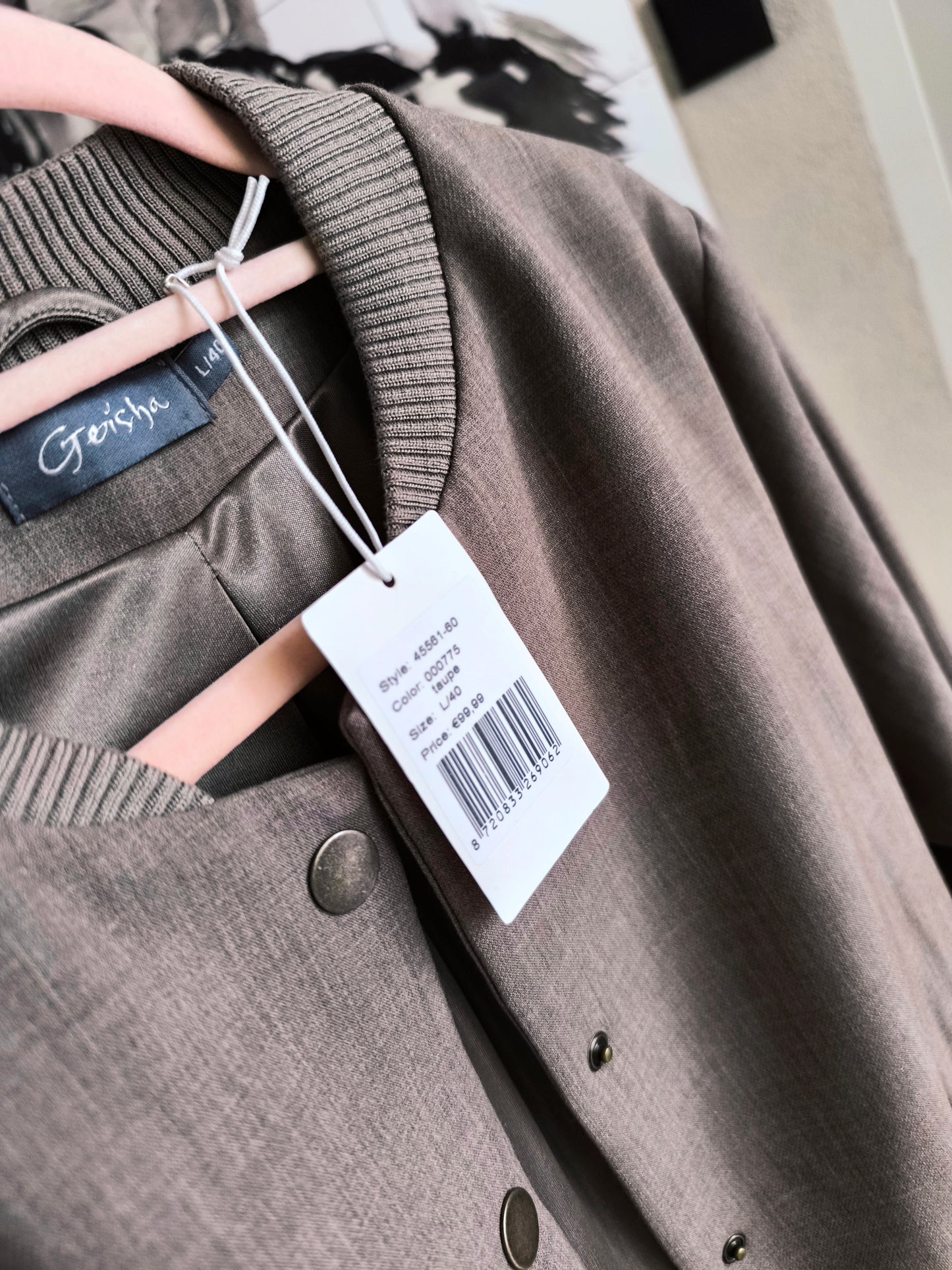 Geisha tailored bomber jacket dark taupe (B-keuze)