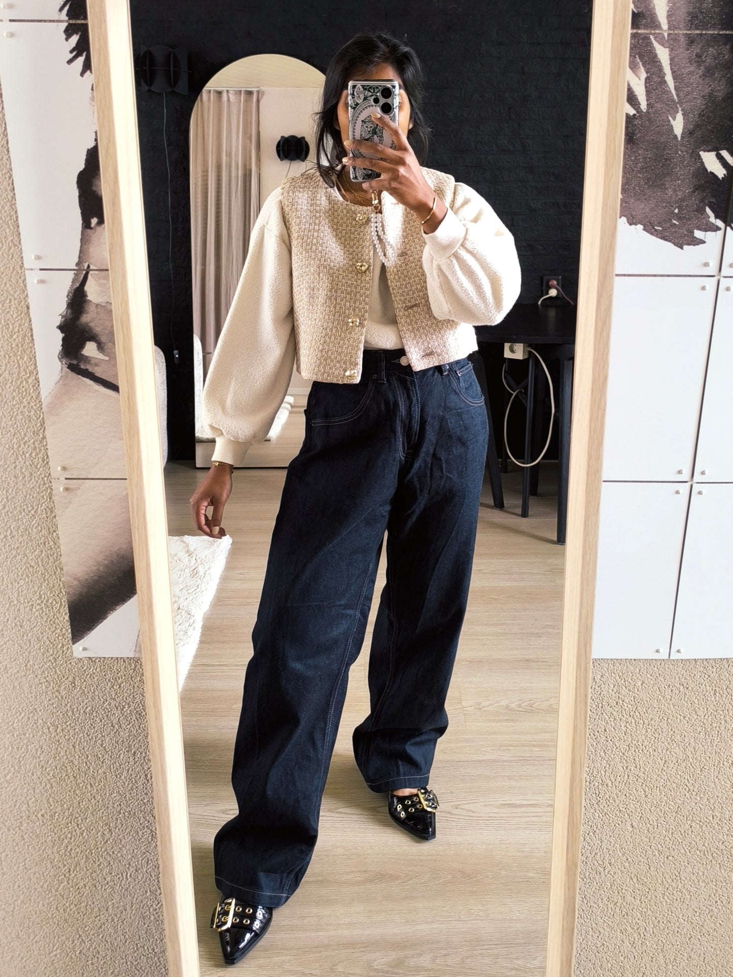 Zara relaxed fit high waist wide leg jeans