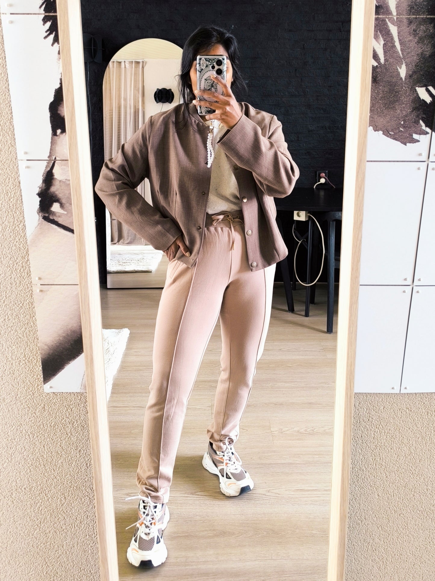 Geisha tailored bomber jacket dark taupe (B-keuze)