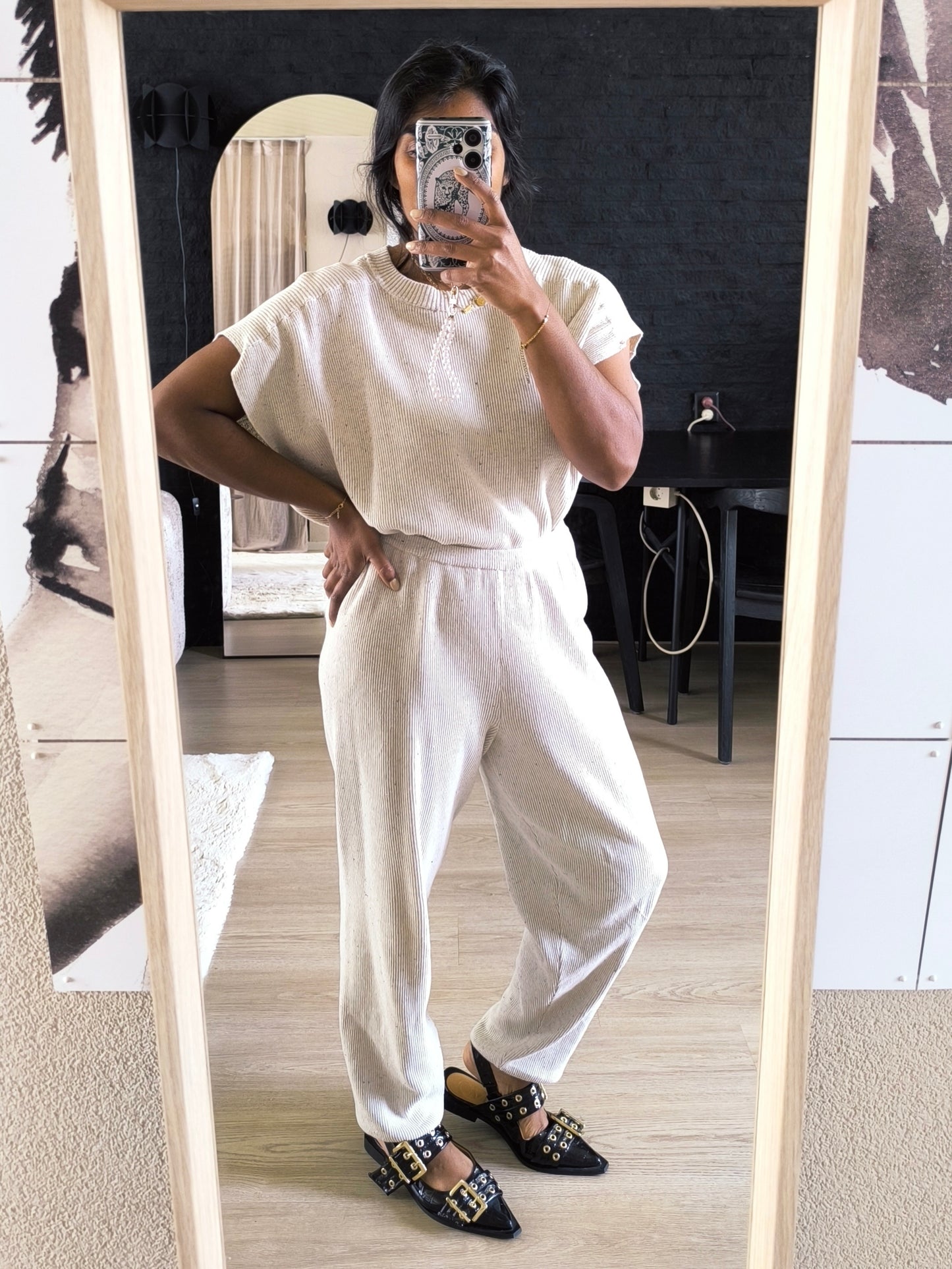 American Vintage Dozborow joggers ecru chine