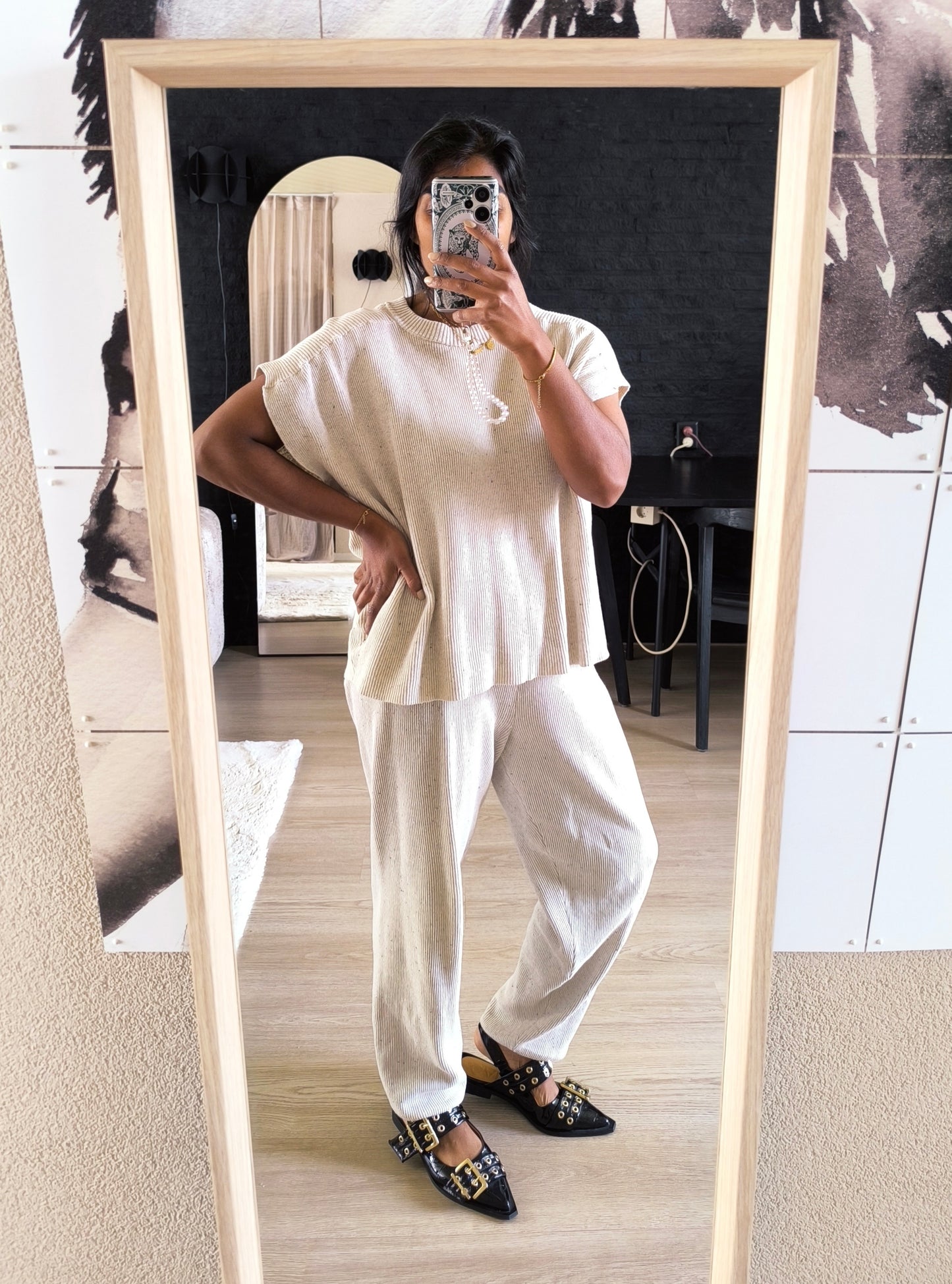 American Vintage Dozborow joggers ecru chine