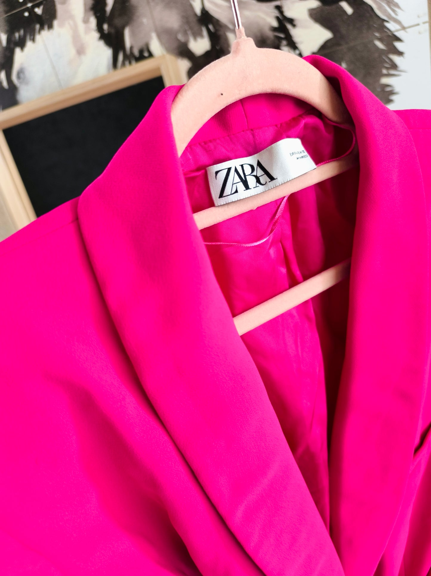 Zara belted blazer fuchsia