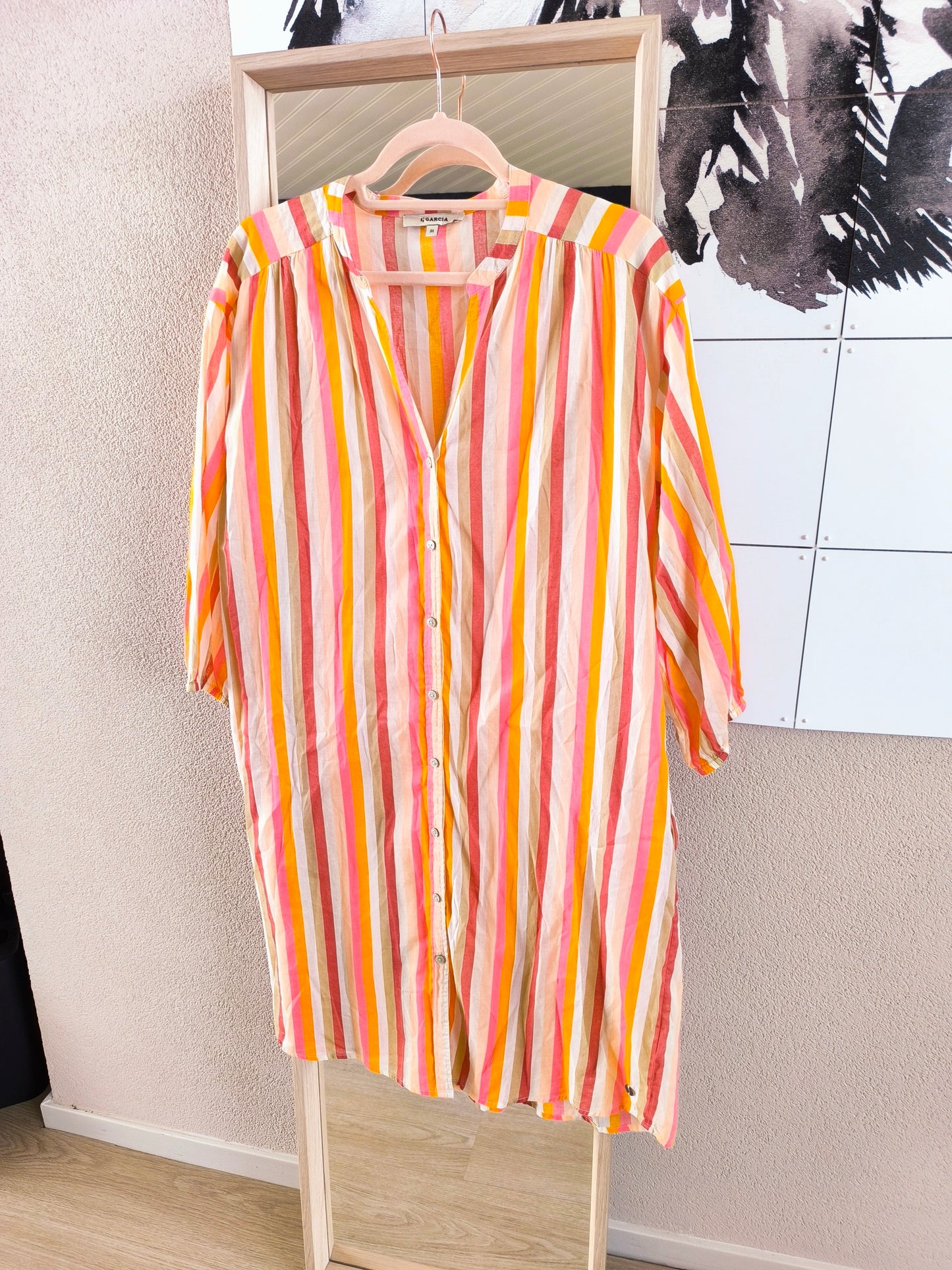 Garcia striped cotton candy jurk