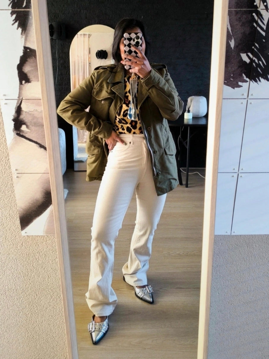 Sandro Paris classic parka jacket khaki