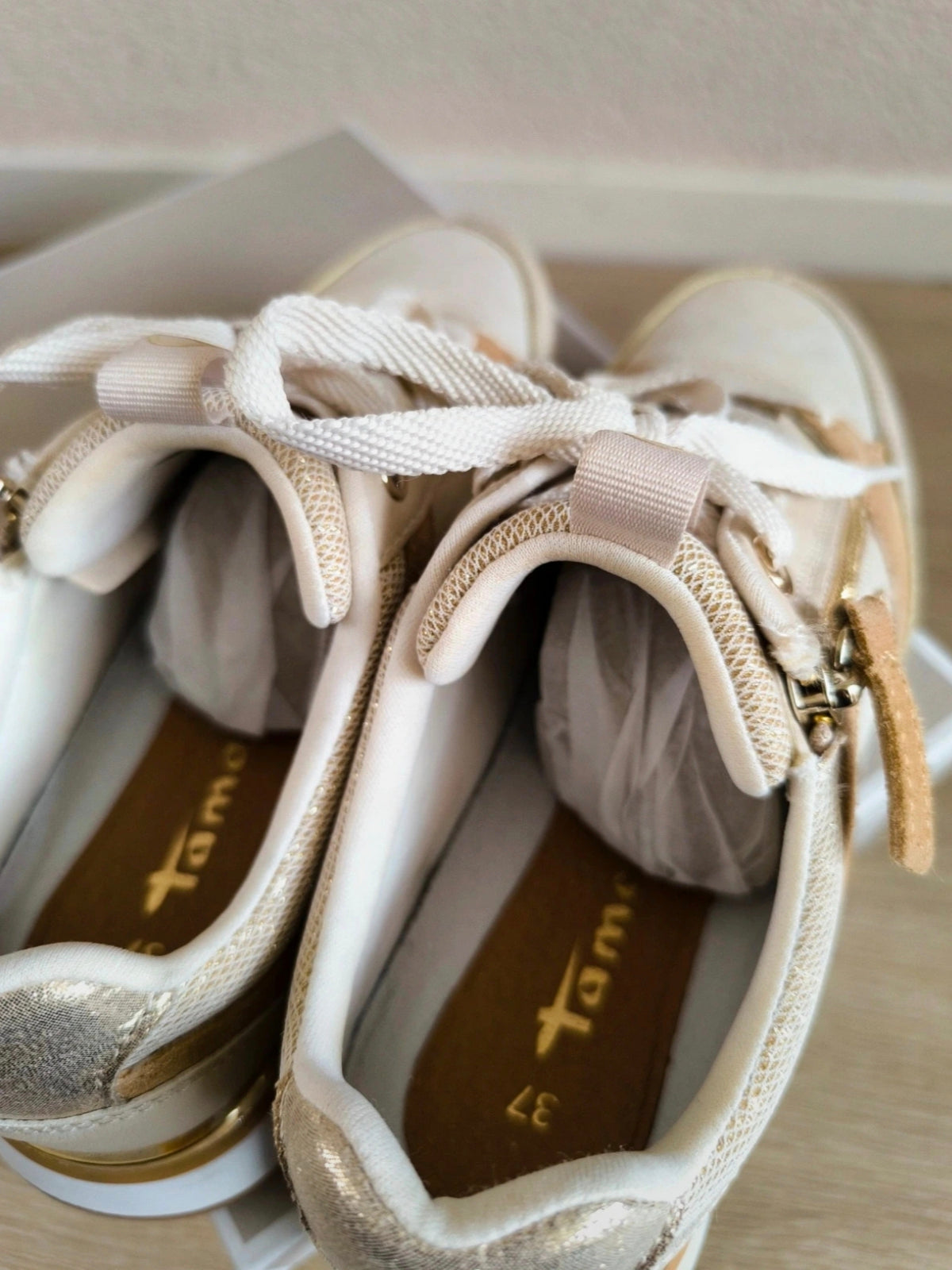 Tamaris zip sneaker ivory comb