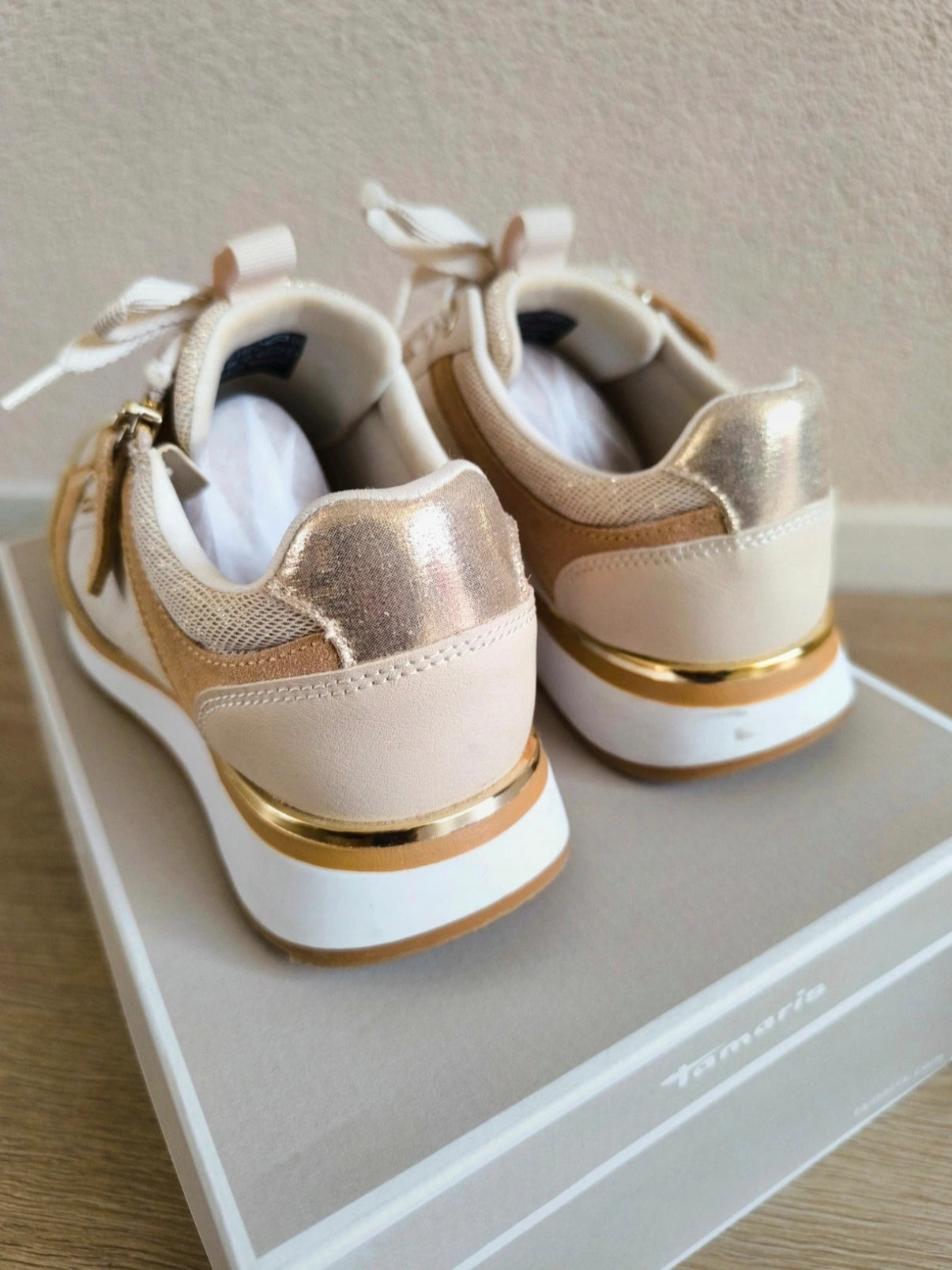 Tamaris zip sneaker ivory comb