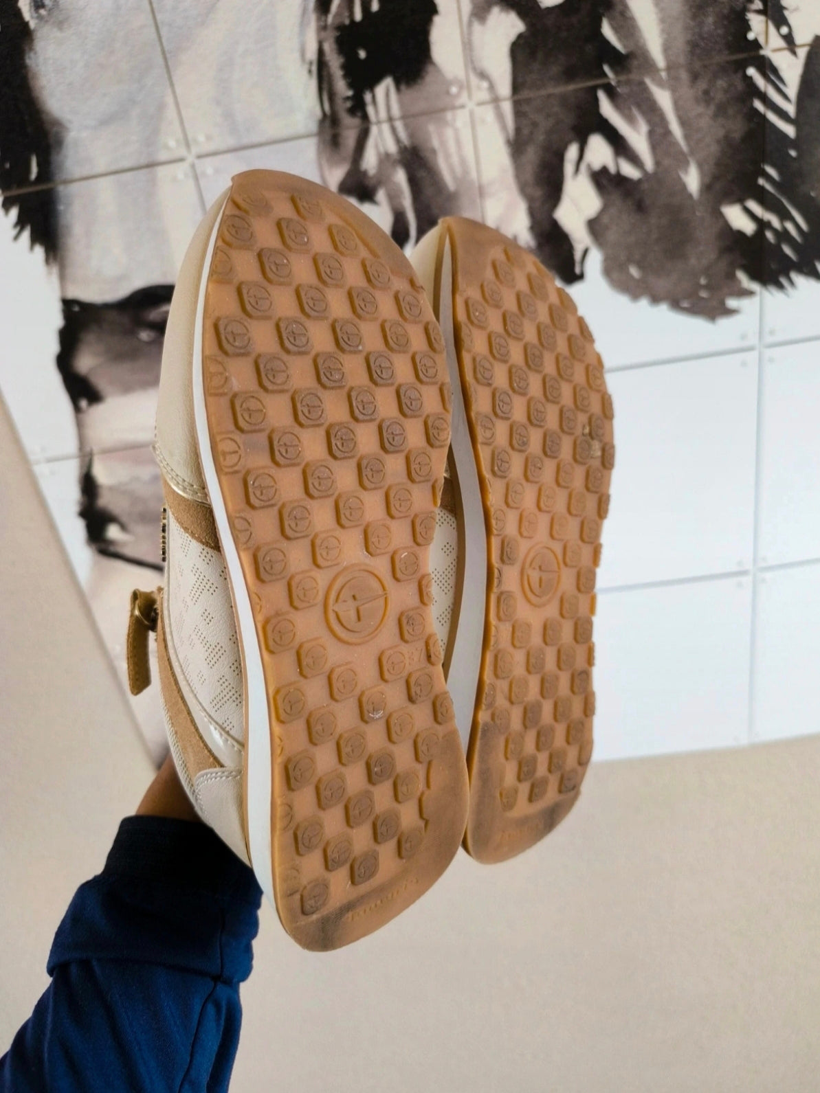 Tamaris zip sneaker ivory comb