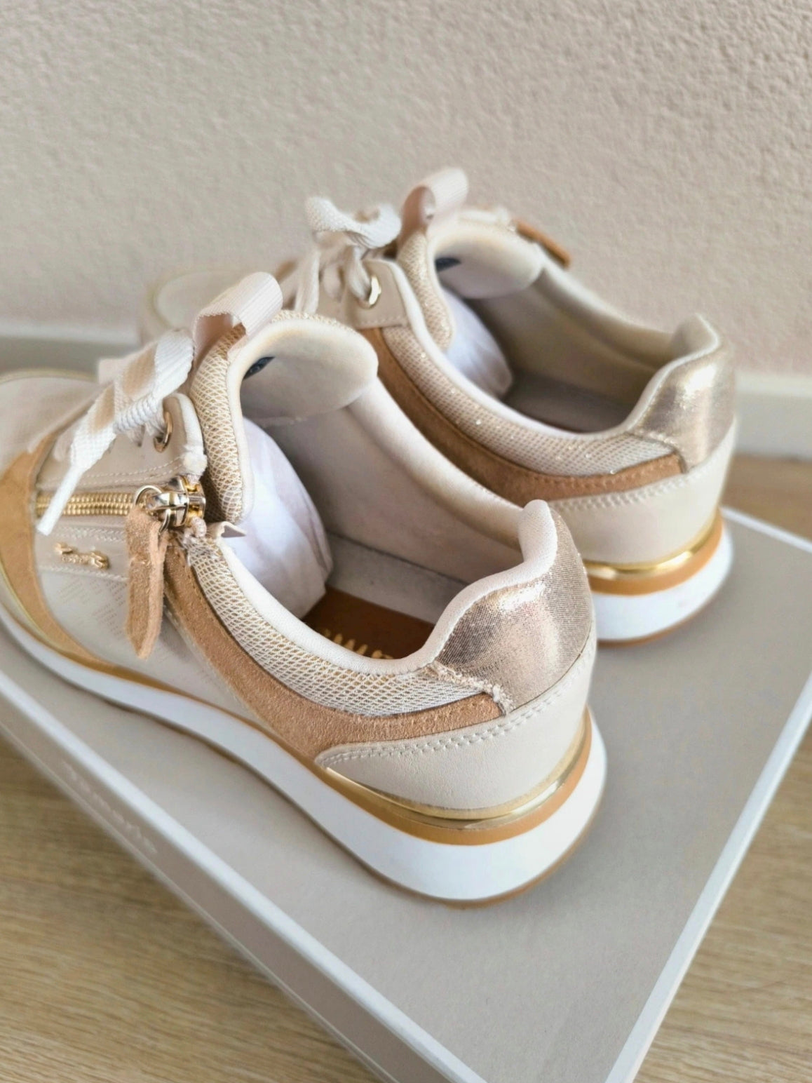 Tamaris zip sneaker ivory comb