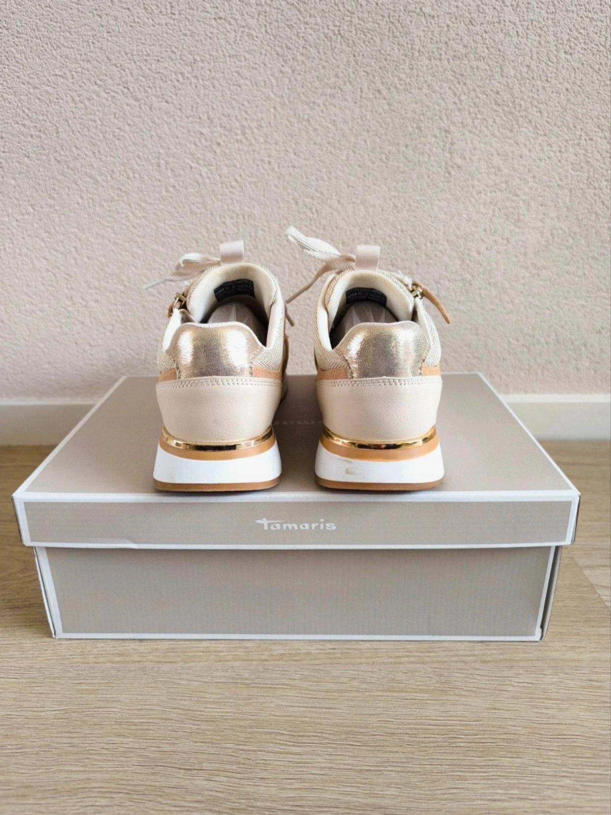 Tamaris zip sneaker ivory comb
