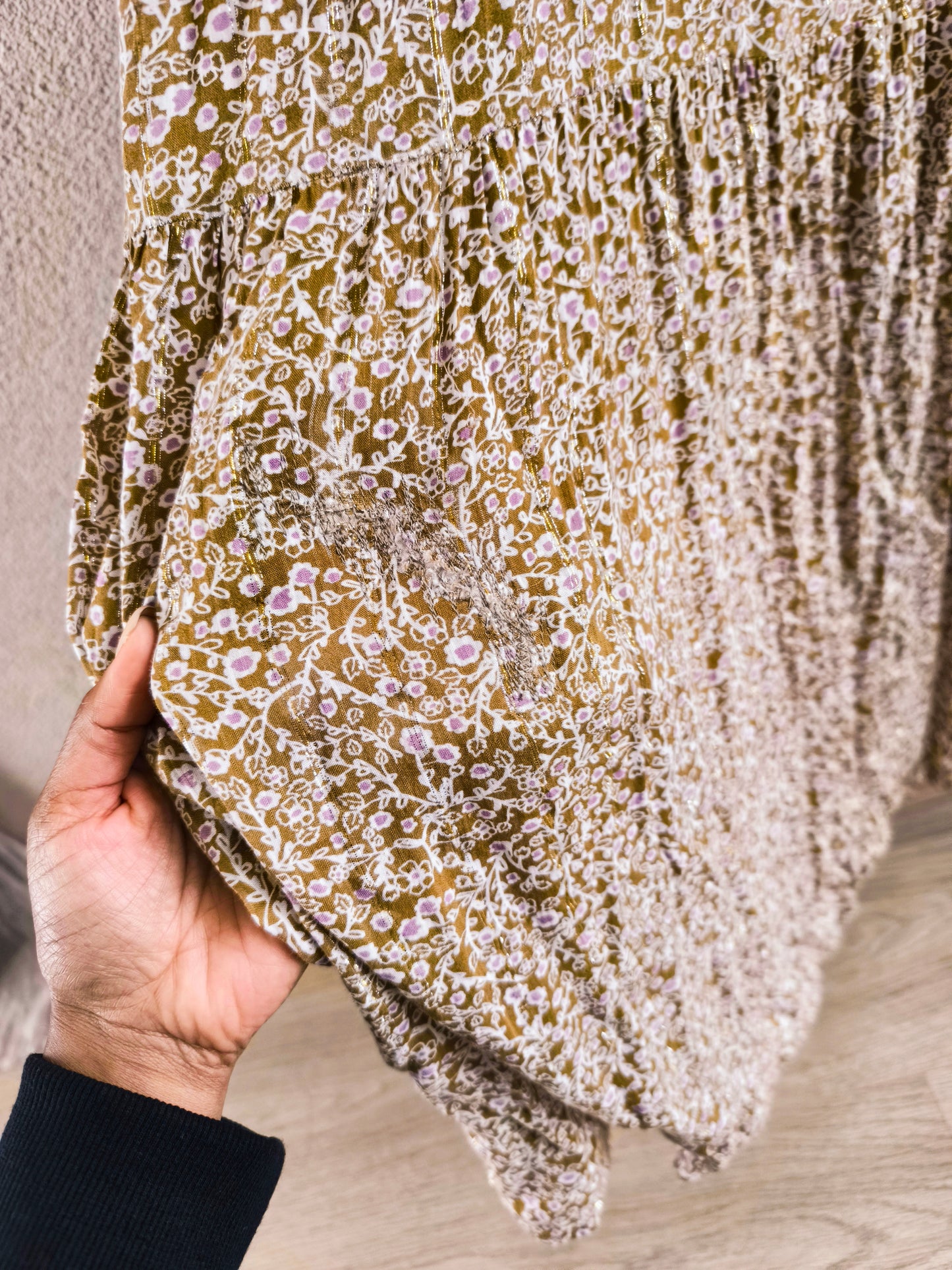 Circle Of Trust happy tree upcycled maxi jurk beige