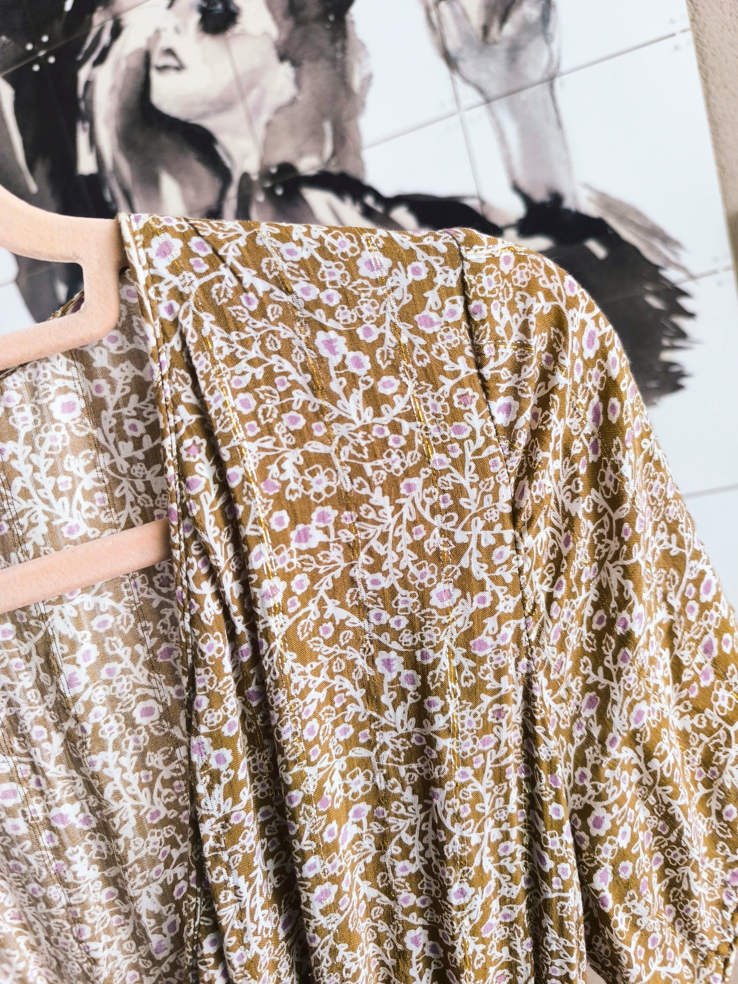 Circle Of Trust happy tree upcycled maxi jurk beige