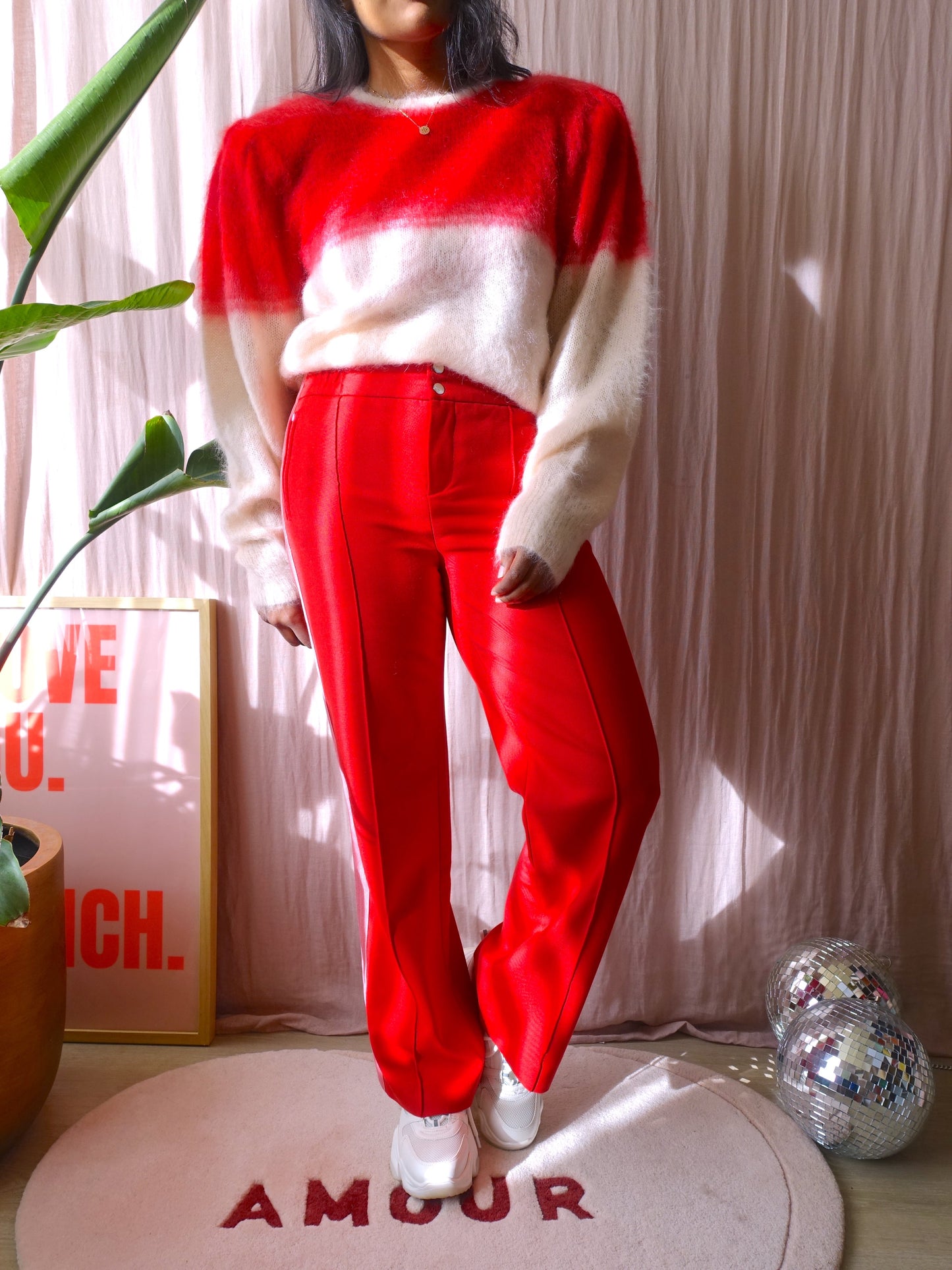 Drykorn high rise wide leg trousers rood