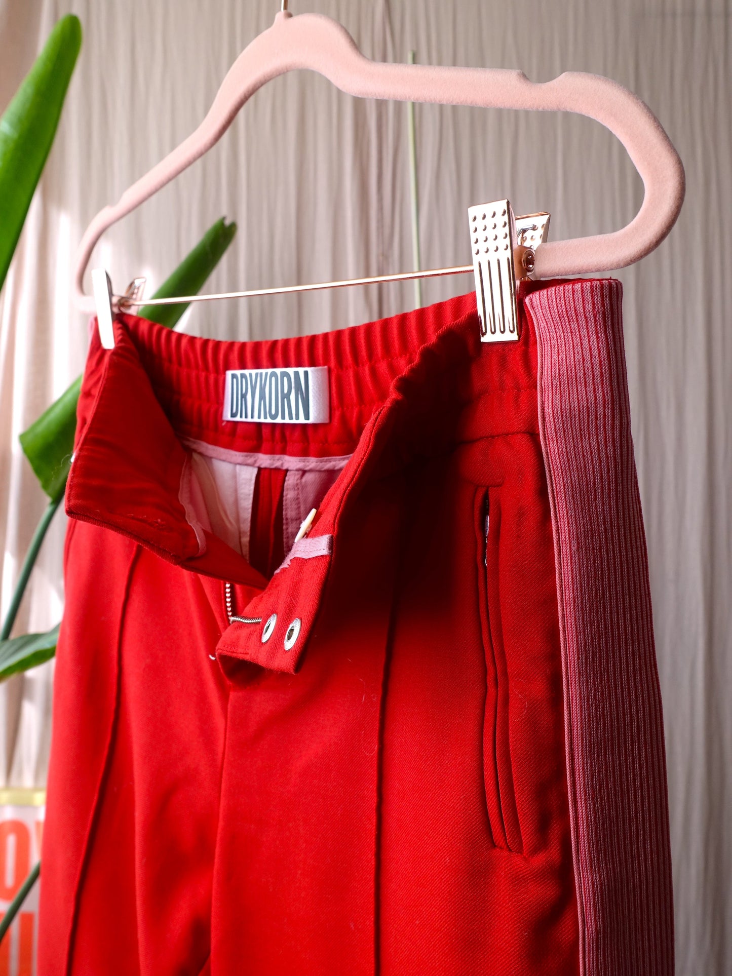 Drykorn high rise wide leg trousers rood