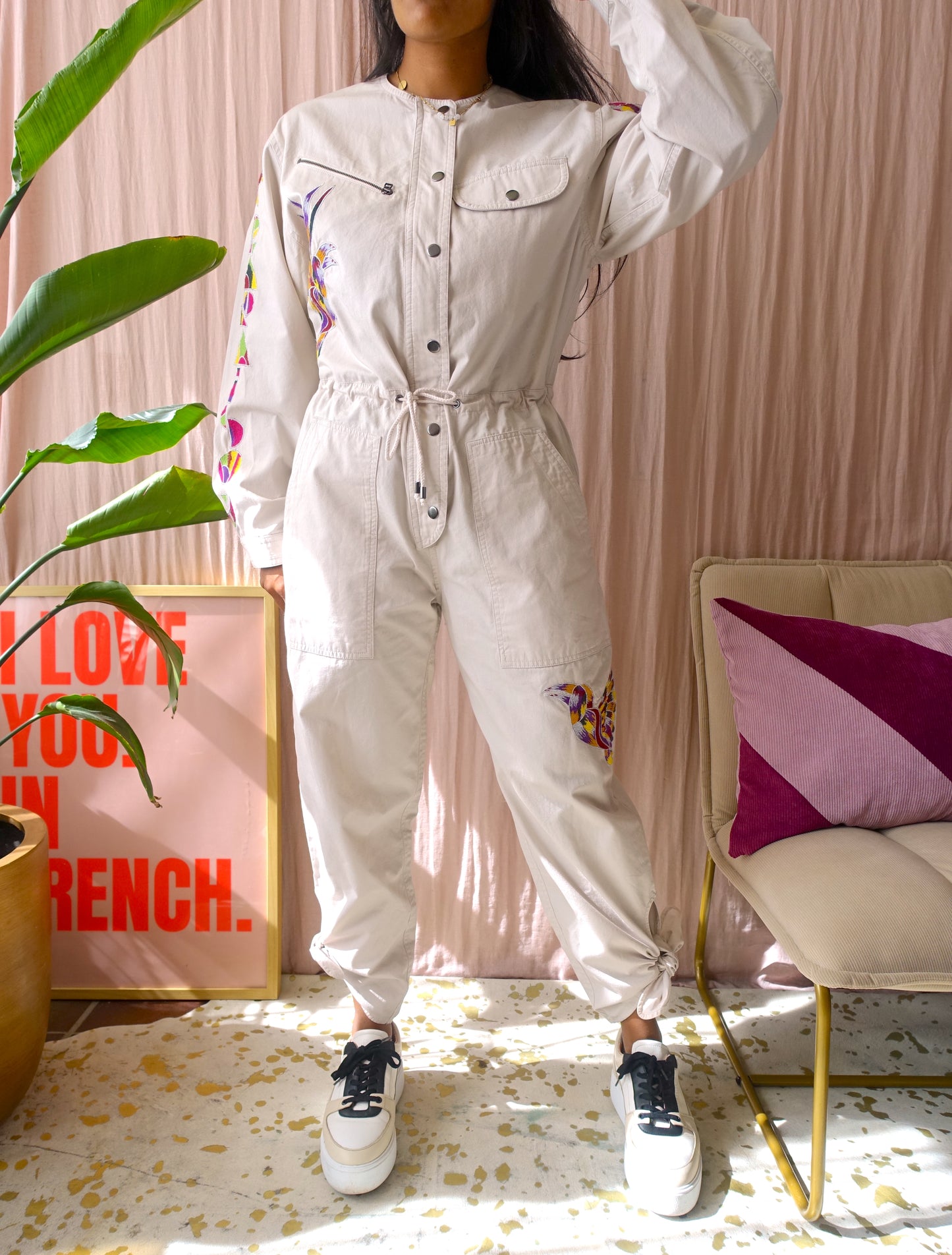 Isabel Marant embroiderd cotton jumpsuit gigi