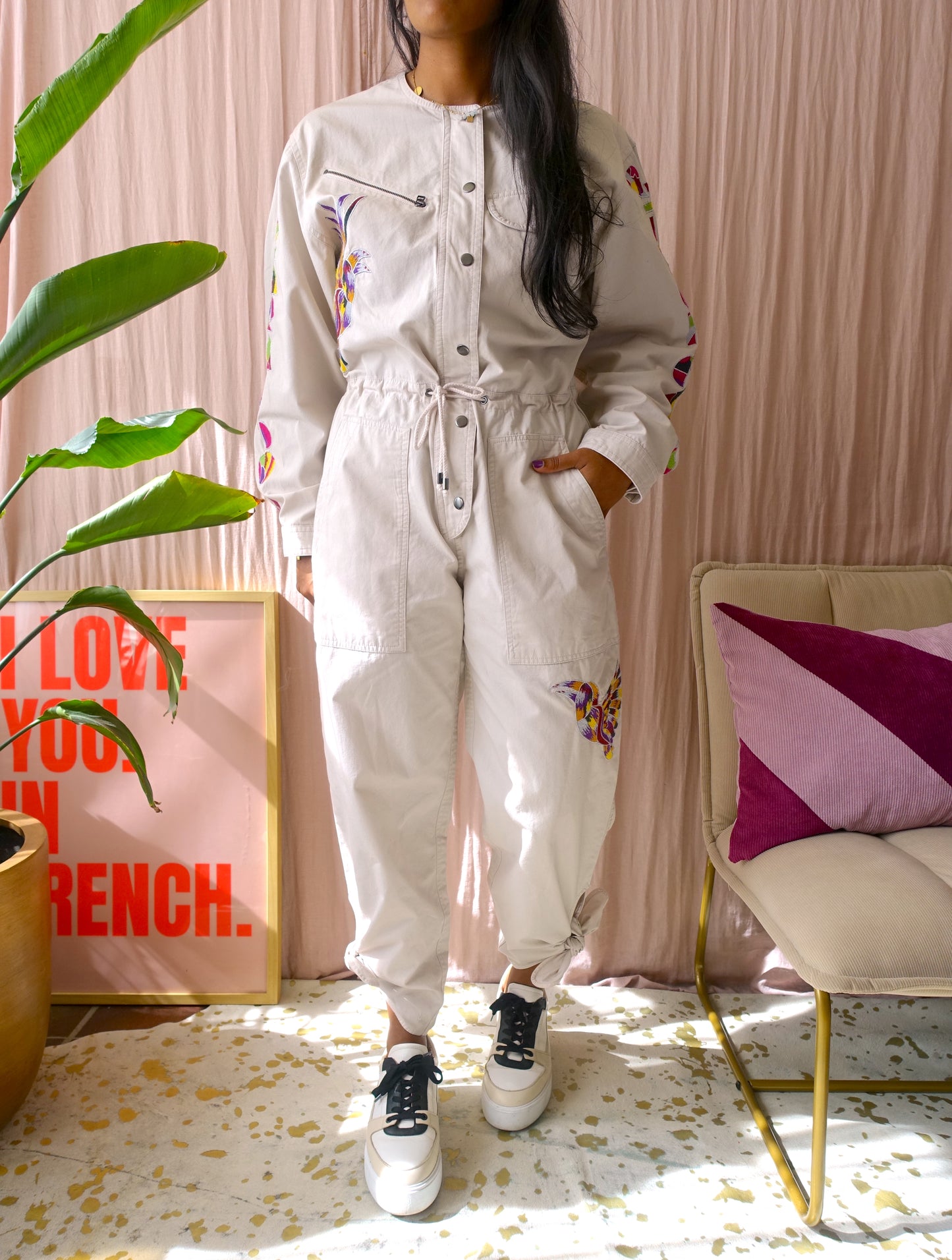 Isabel Marant embroiderd cotton jumpsuit gigi
