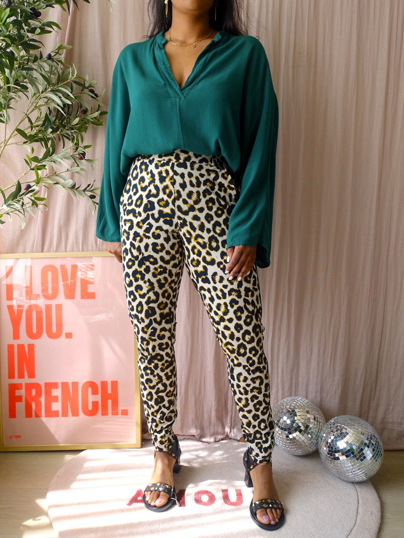 Studio Anneloes travel quality leopard trousers