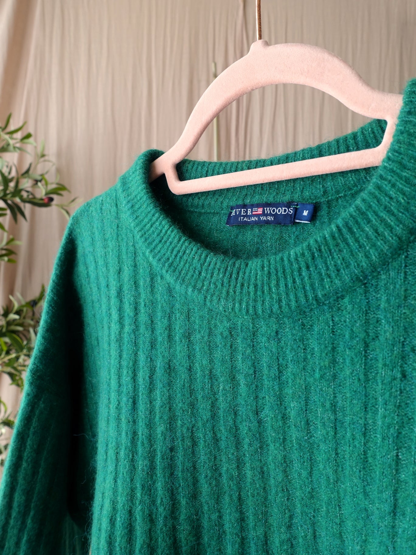 River Woods timeless rib knit emerald