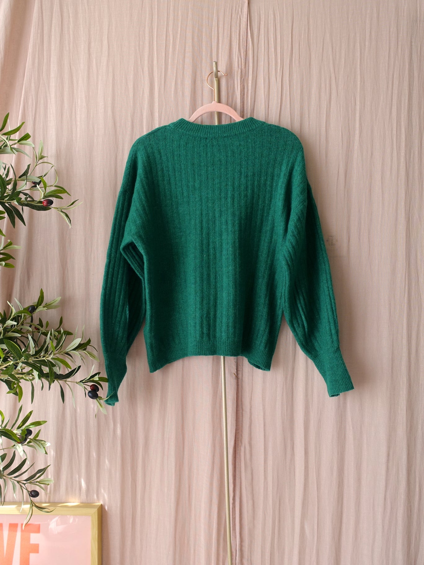 River Woods timeless rib knit emerald