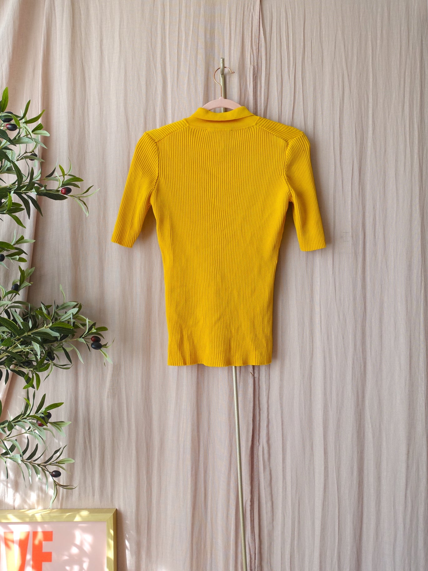 Ivy & Oak rib poloshirt sunshine yellow