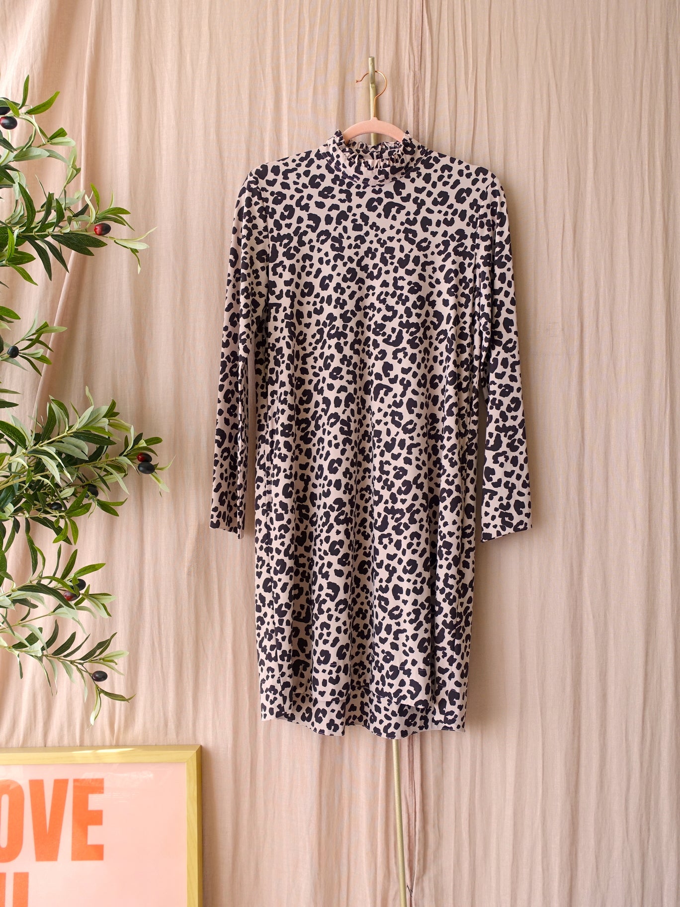 Jane Lushka leopard travelstof jurk nude / coffee