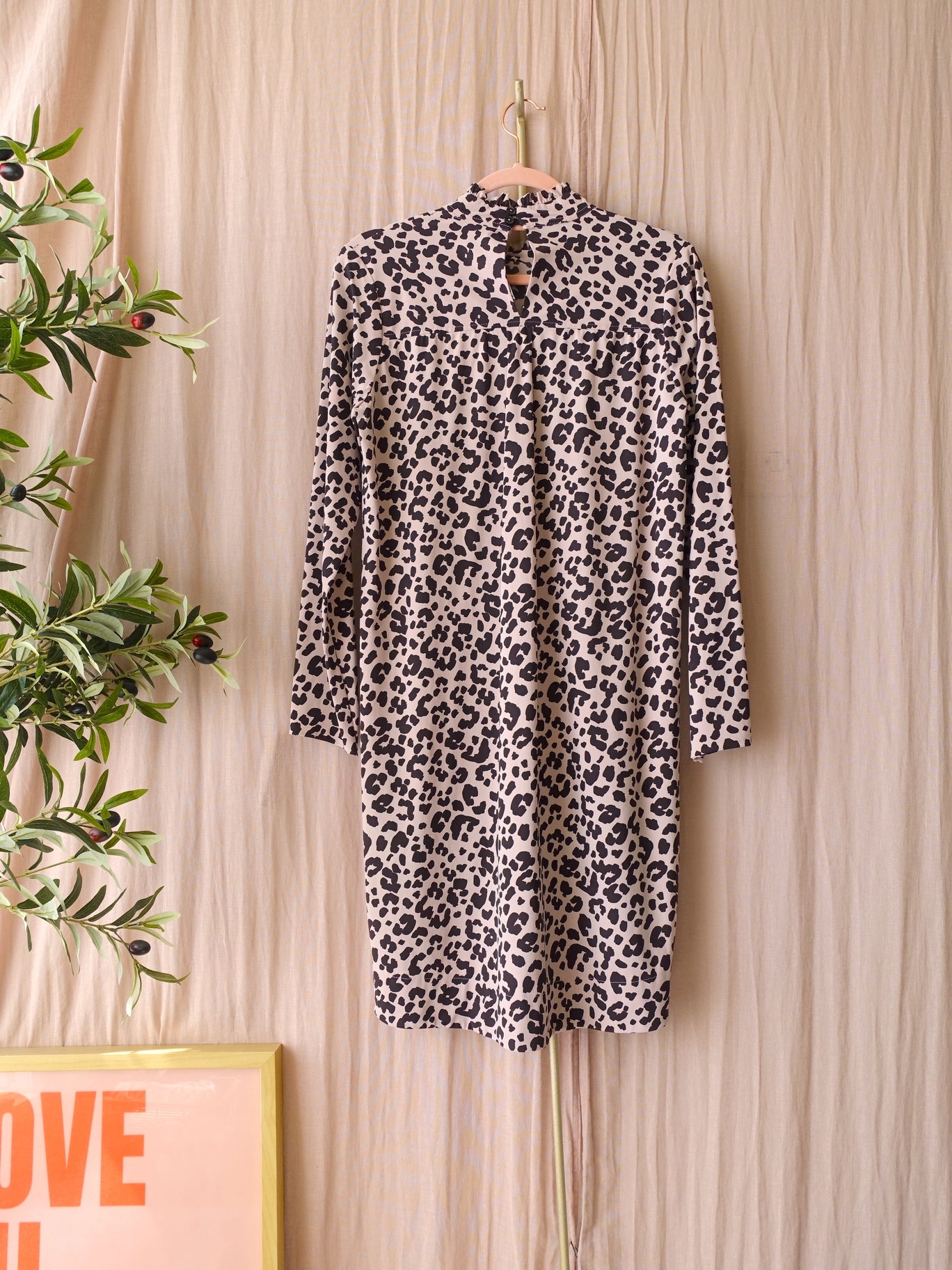 Jane Lushka leopard travelstof jurk nude / coffee