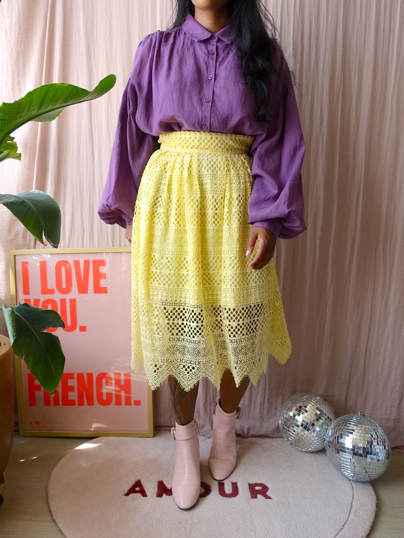 Josh V Jenney midi rok daisy yellow