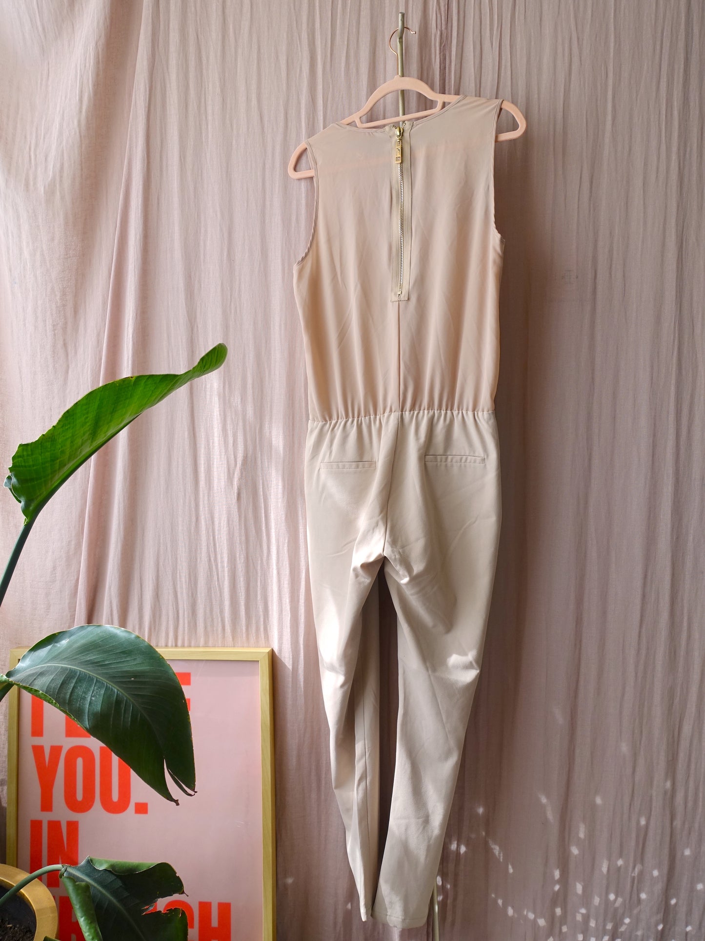 Josh V Kristen jumpsuit mesh sand