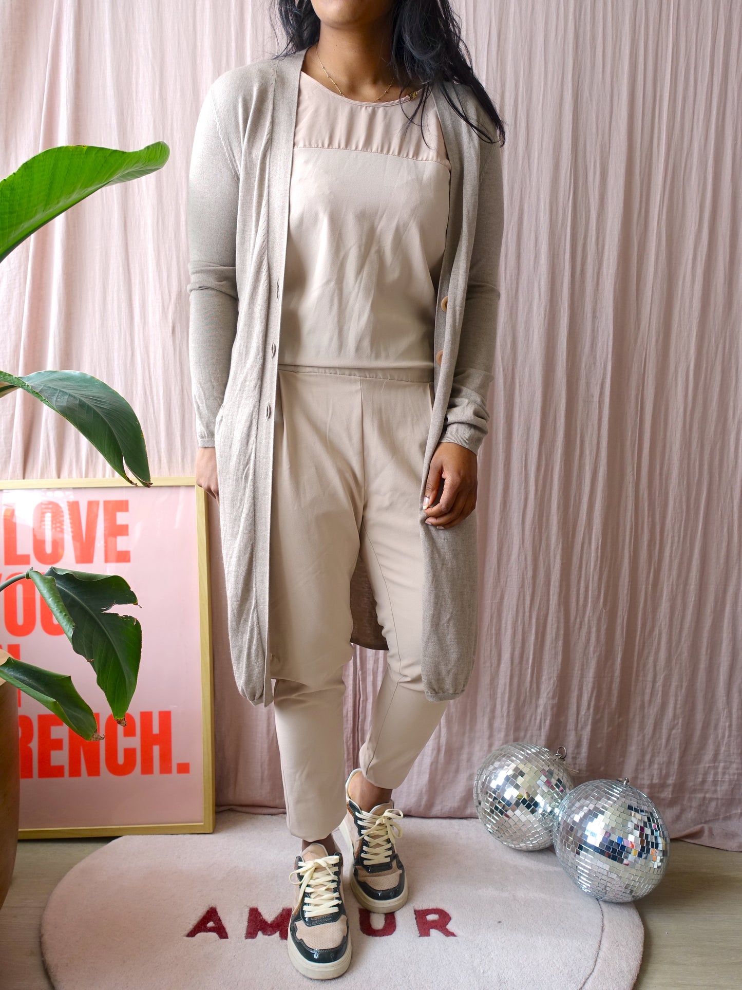 Josh V Kristen jumpsuit mesh sand