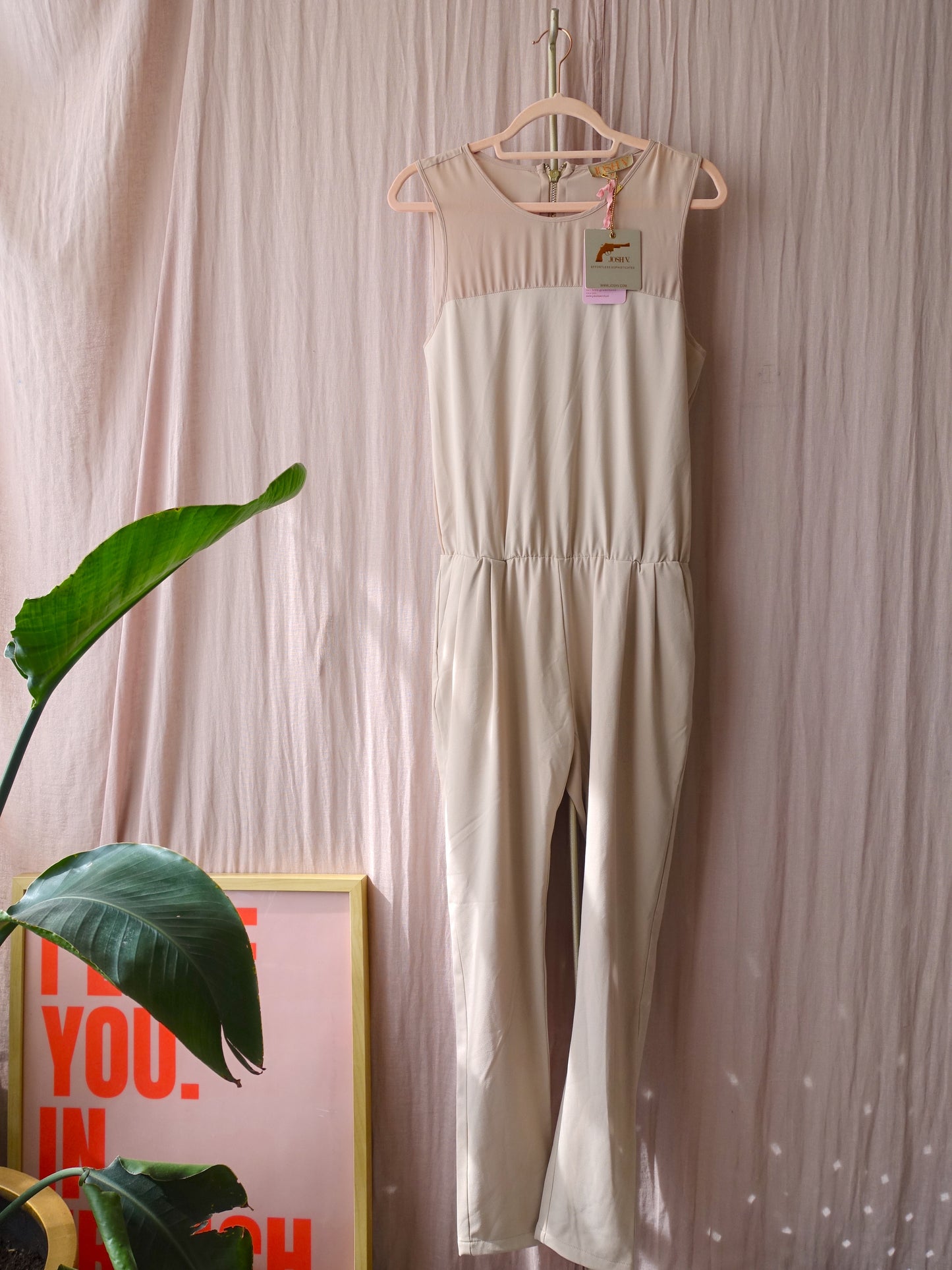 Josh V Kristen jumpsuit mesh sand
