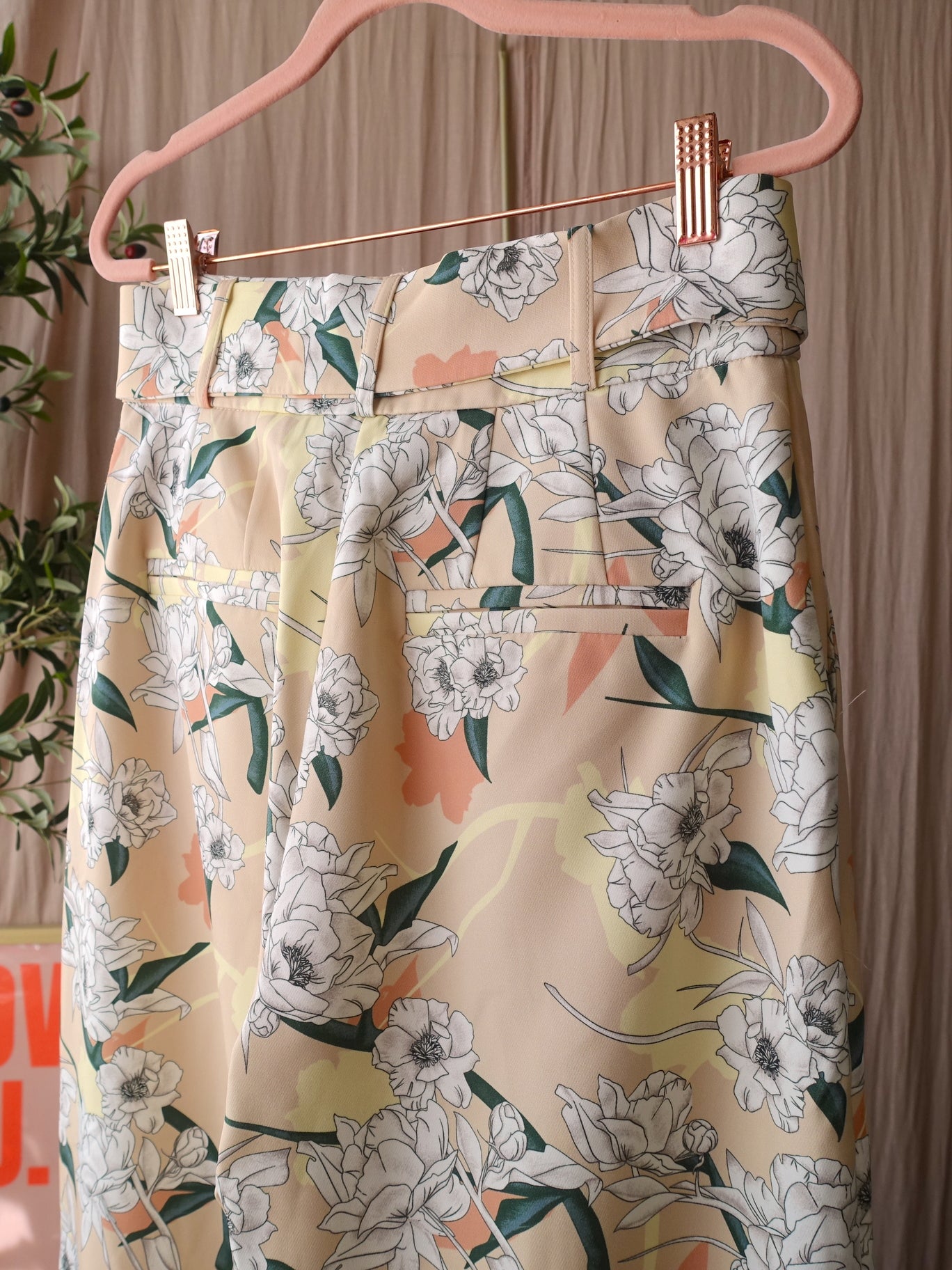 Josh V penelope peony flower bohemian pants nude