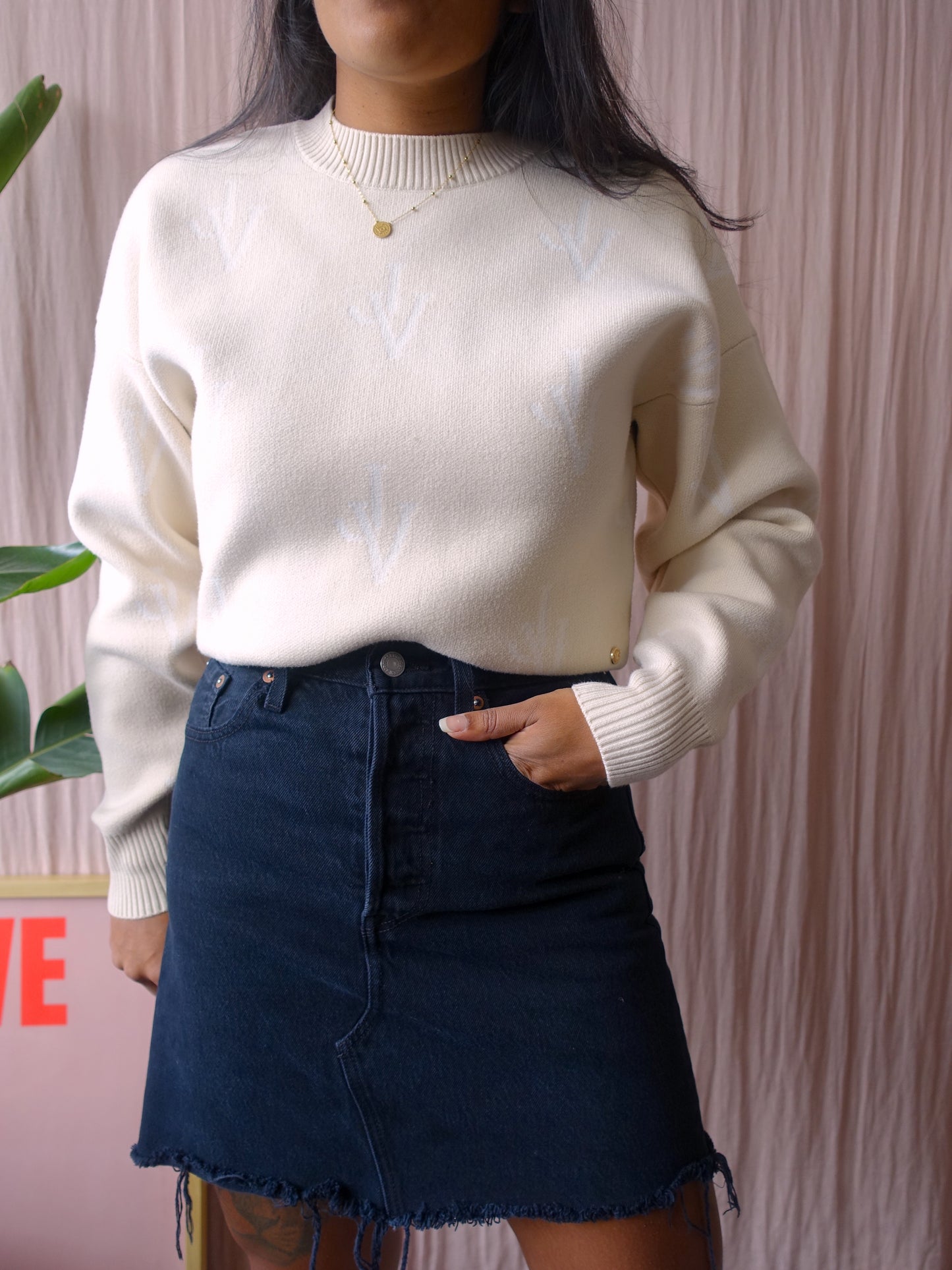 Levi's deconstructed denim rok zwart