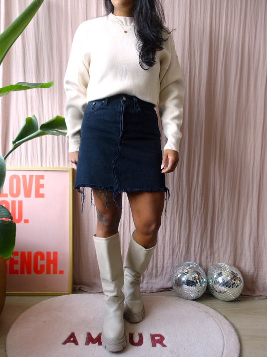 Levi's deconstructed denim rok zwart