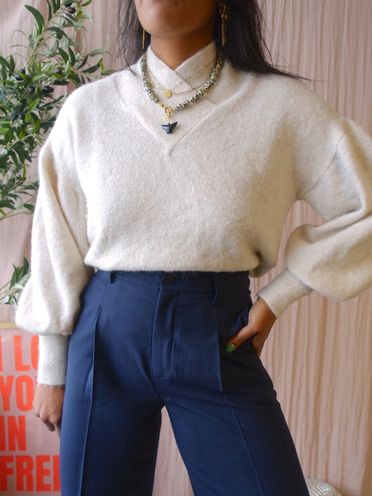 Josh V carther knit whisper white melange