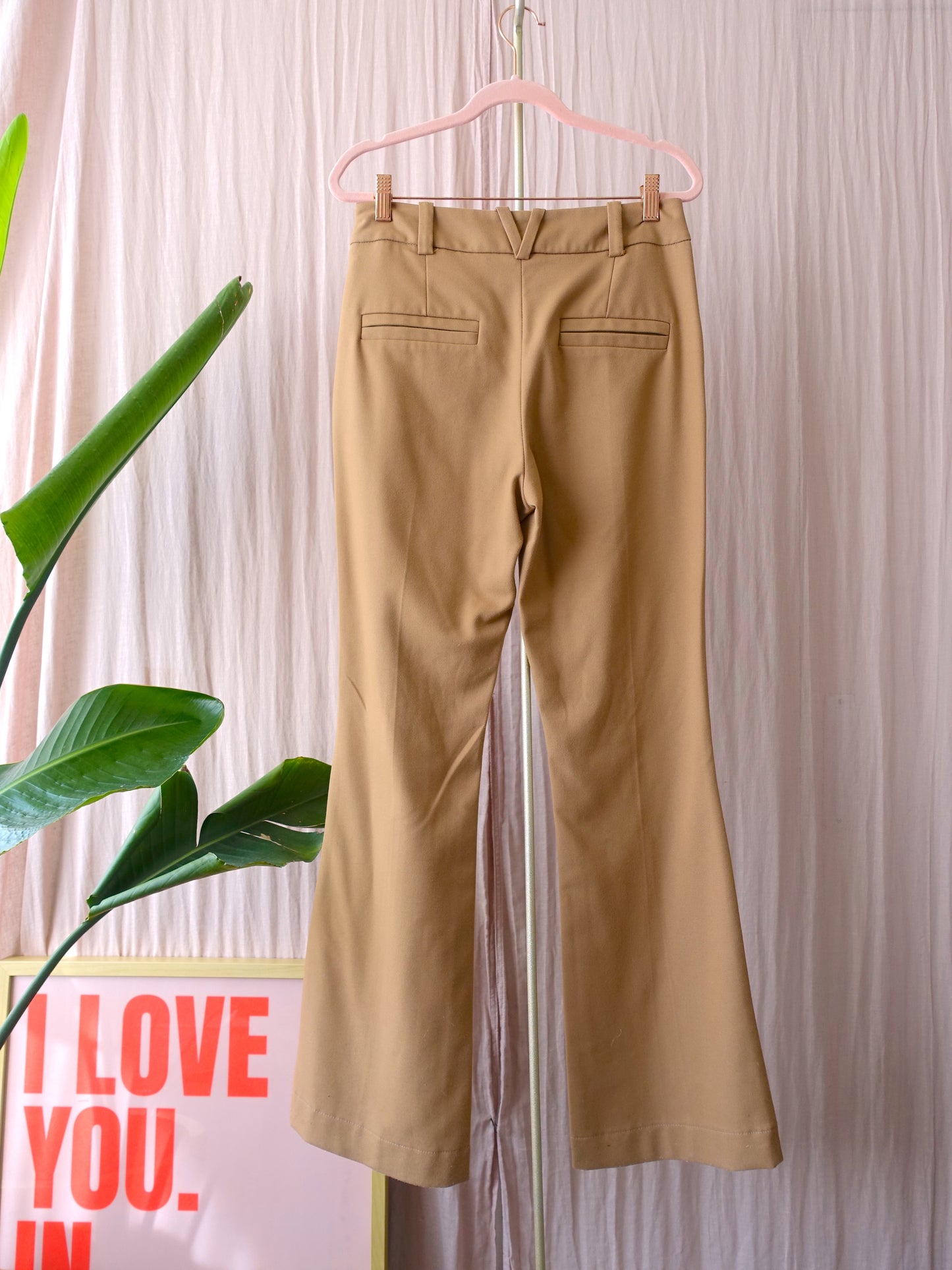 Josh V flared pants split beige