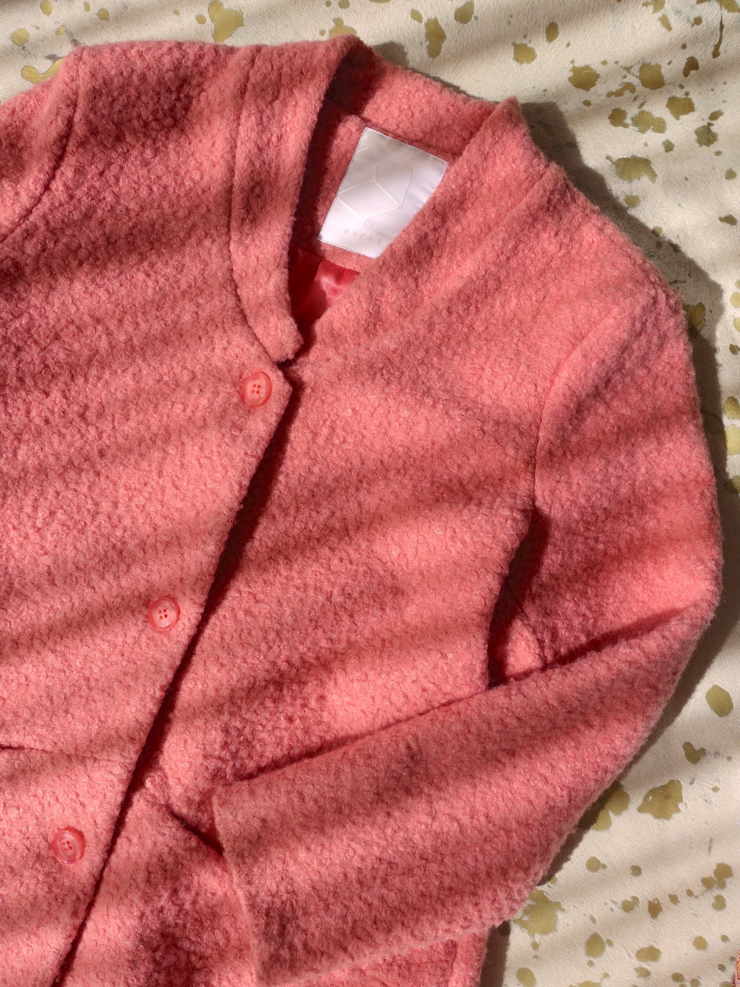 Kaffe rosie boucle coat roze