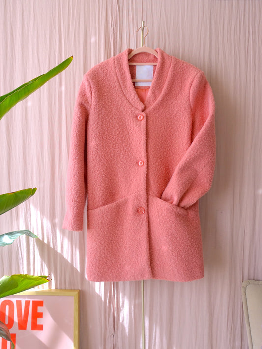 Kaffe rosie boucle coat roze