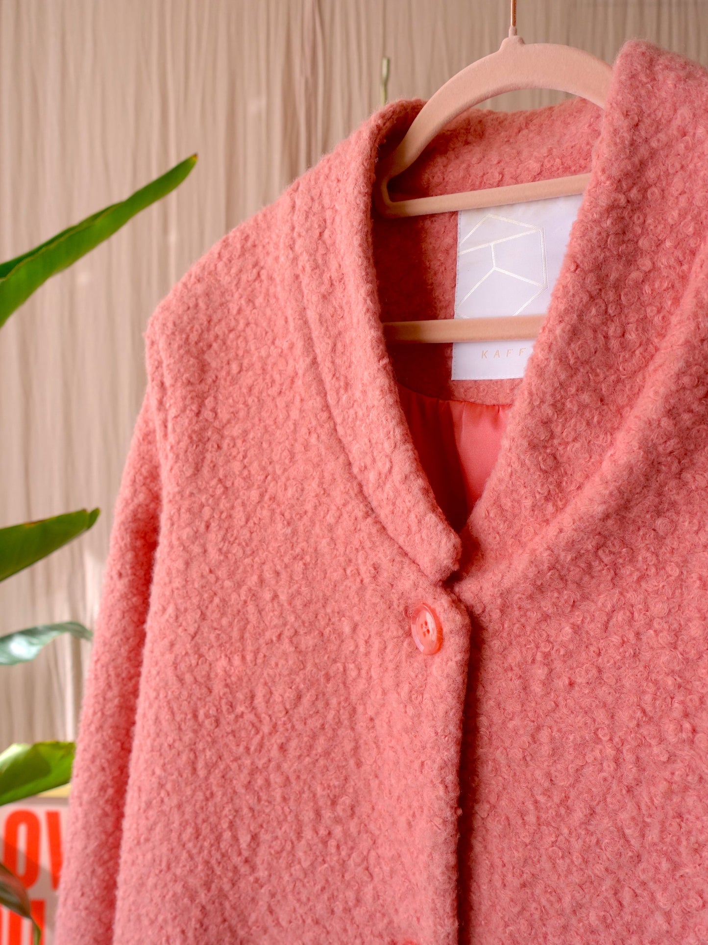Kaffe rosie boucle coat roze
